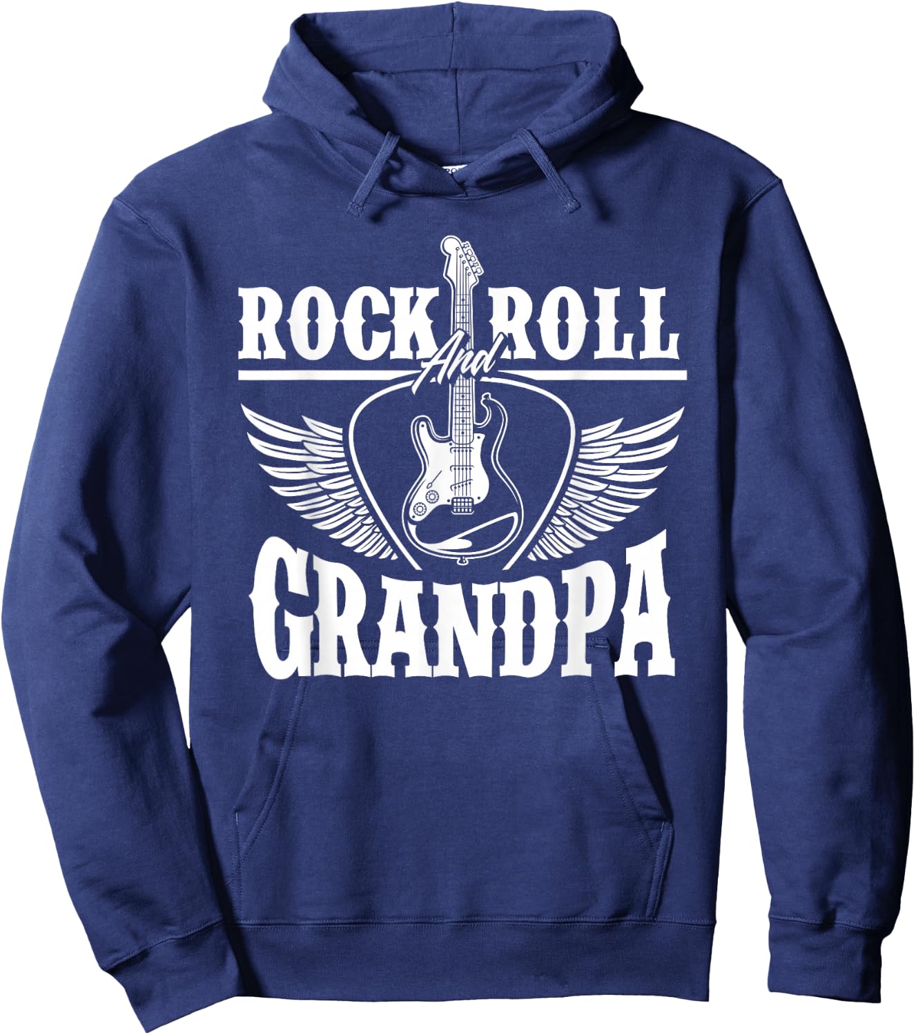 Rock And Roll Grandpa Funny Grandfather Guitarist Gift Hoodie - Hoodie | Navy
