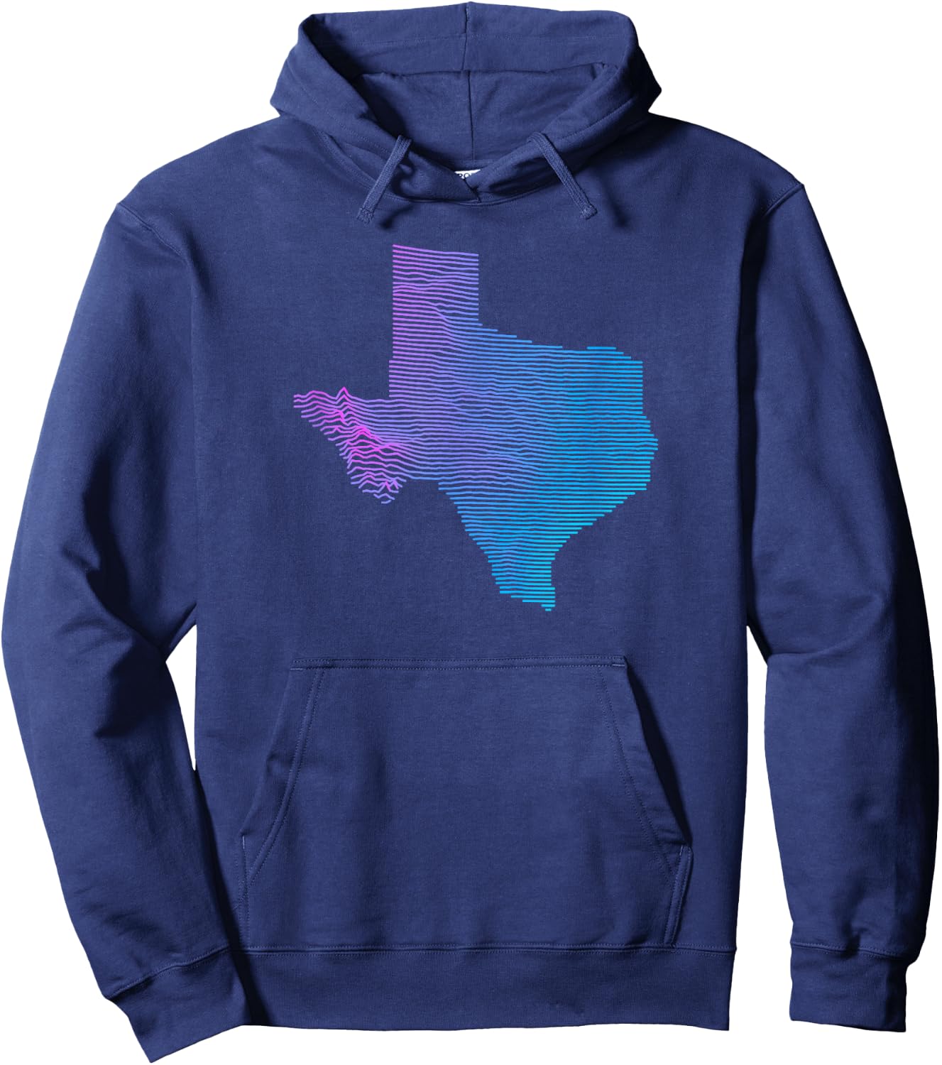 Texas Division - Elevation Map of Texas Topography Hoodie - Hoodie | Navy