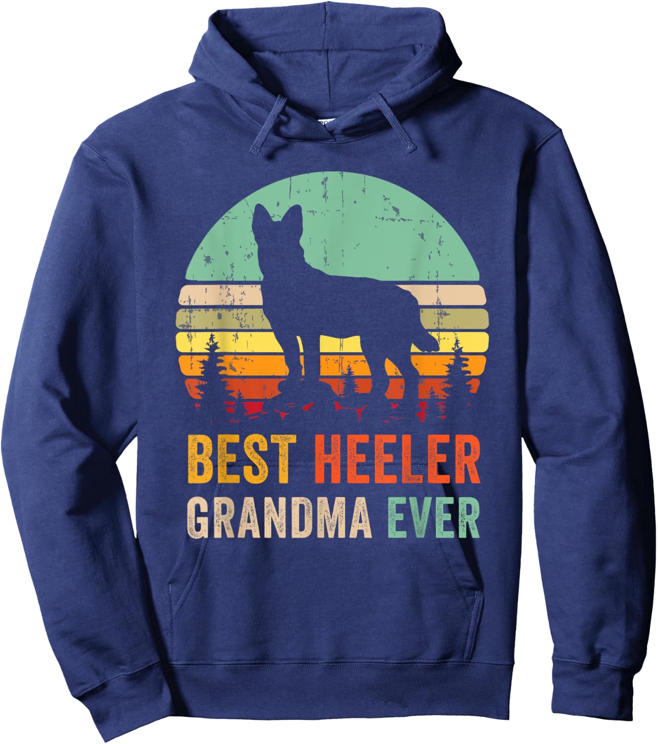 Best Grandma Ever Gift Red Blue Heeler Australian Cattle Dog Women Hoodie - Hoodie | Navy