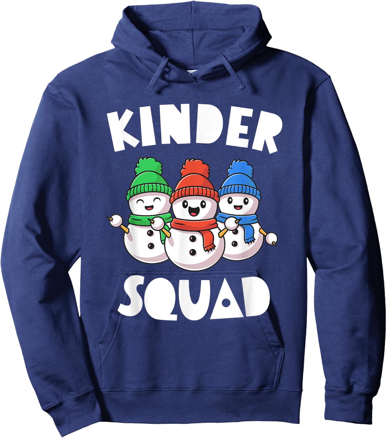 Kinder Squad Kindergarten Christmas Shirt Teacher Snowmies Hoodie - Hoodie | Navy
