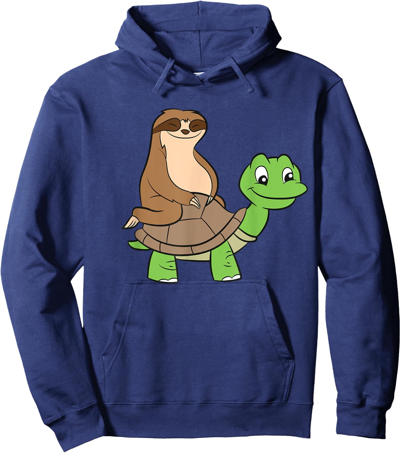 Sloth On Turtle Funny Sloth Rides Turtle Sloths Lover Hoodie - Hoodie | Navy
