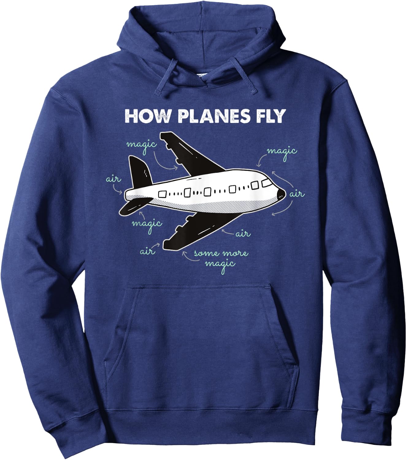 How Planes Fly Funny Aerospace Engineer Engineering Gift Hoodie - Hoodie | Navy