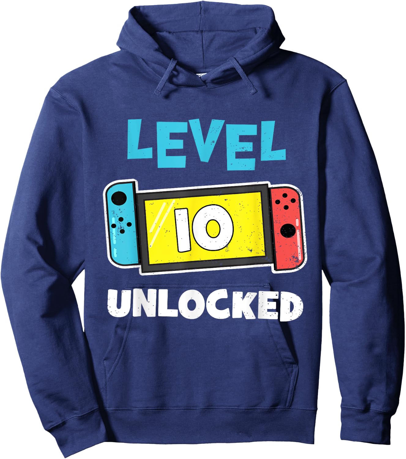Level 10 Unlocked Gamer 10th Birthday Gift Video Game Lovers Hoodie - Hoodie | Navy