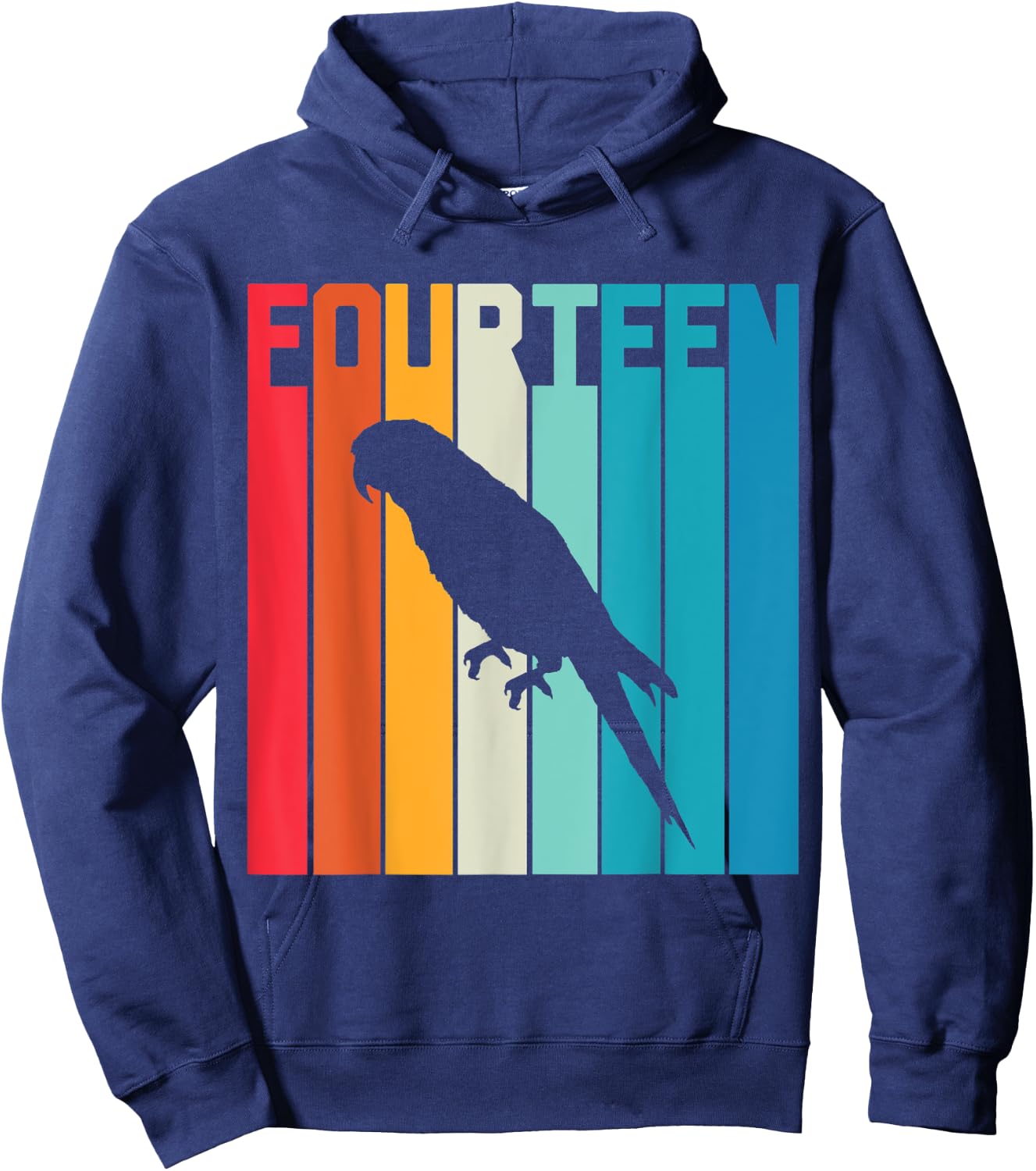 14 Year Old Budgie Parakeet Lover Birthday Cute 14th B-Day Hoodie - Hoodie | Navy