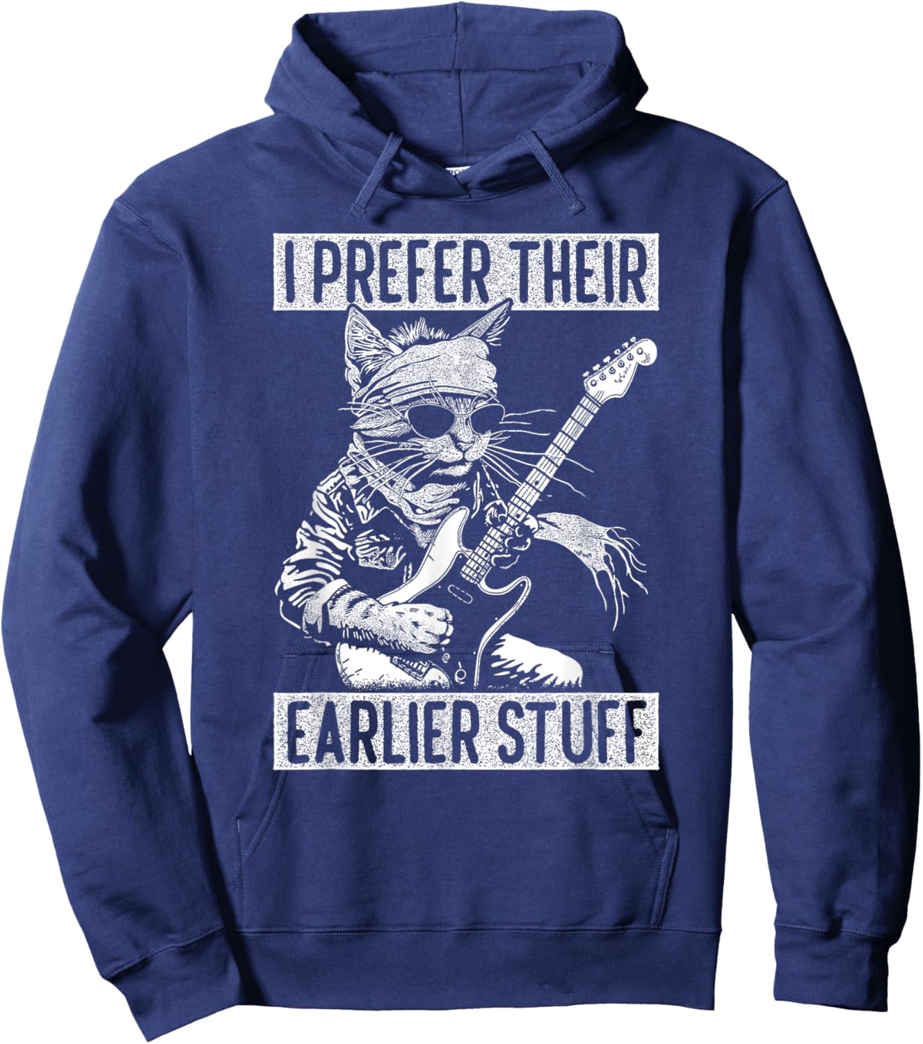 I Prefer Their Earlier Stuff Cat Festival Concert Music Band Hoodie - Hoodie | Navy