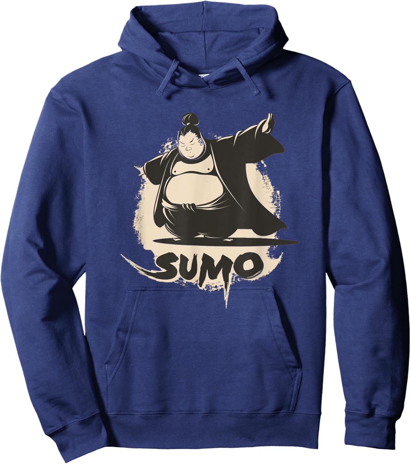 Cool Sumo Outfit -Kids Sumo Fighter Black Small Cartoon Pop Hoodie - Hoodie | Navy
