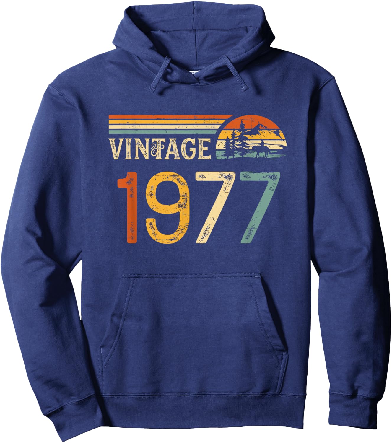 Vintage Made in 1977 - 48th Birthday 48 years old Men Women Hoodie - Hoodie | Navy