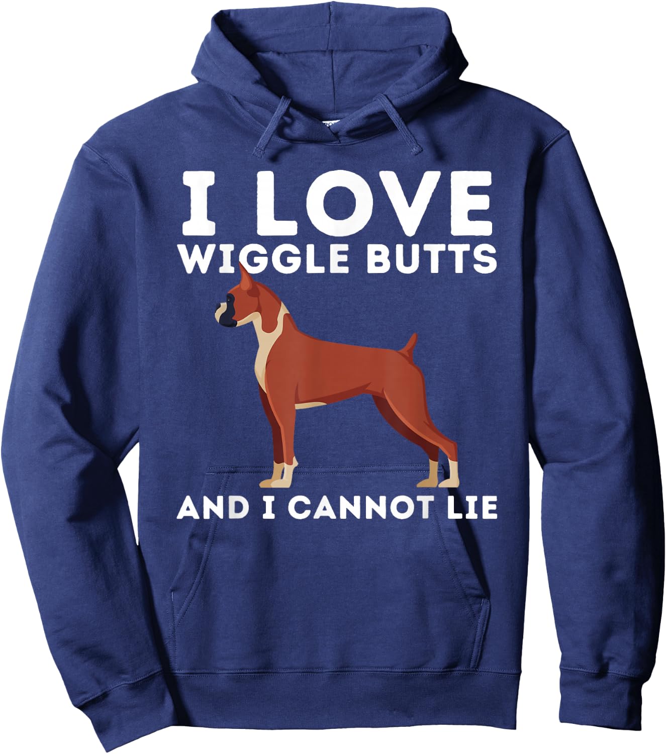 I Love Wiggle Butts And I Cannot Lie German Boxer Dog Owner Hoodie - Hoodie | Navy