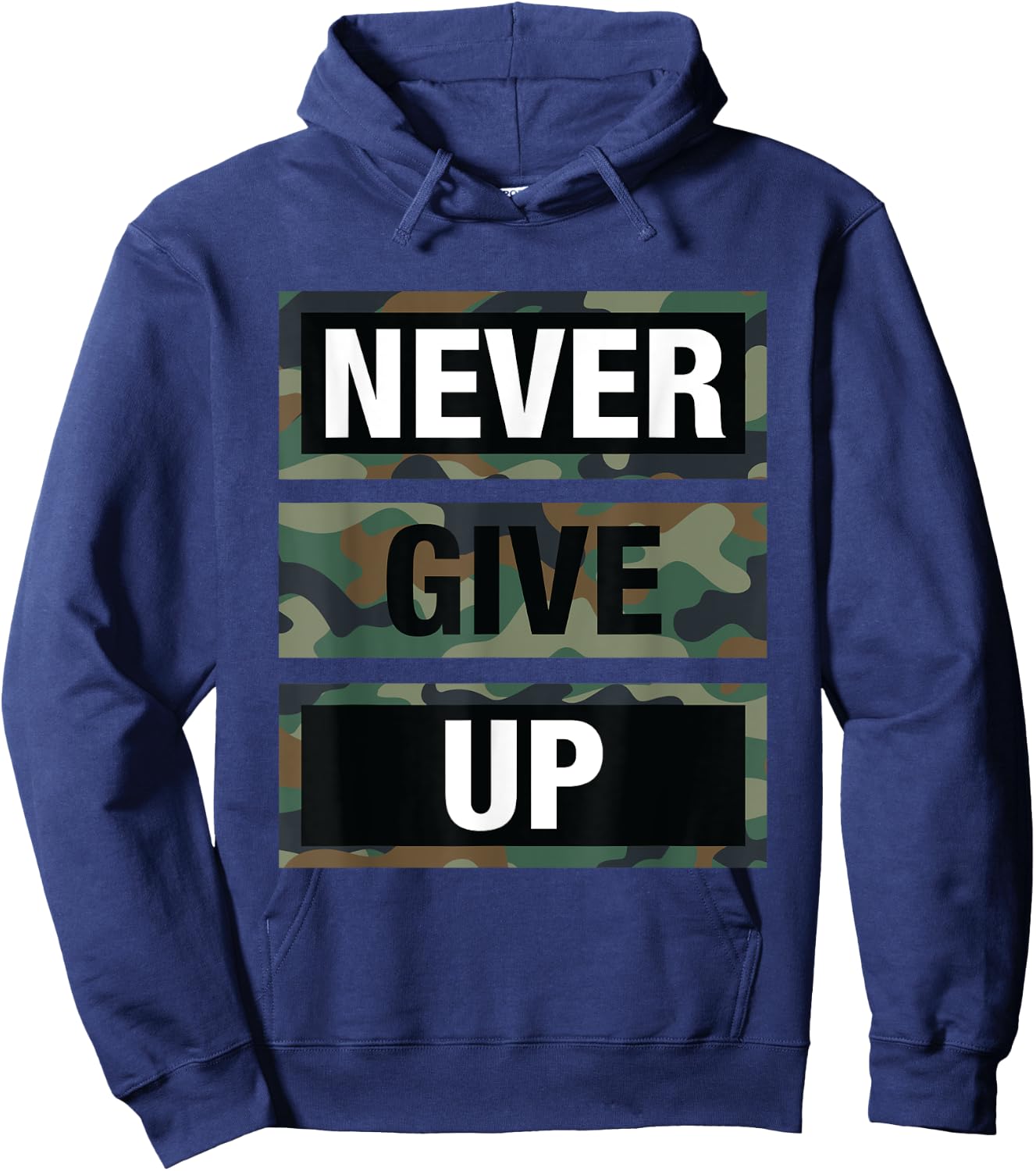 Bahaa's Don't Give Up Illustration Quotes Novelty Graphic Designs Hoodie - Hoodie | Navy
