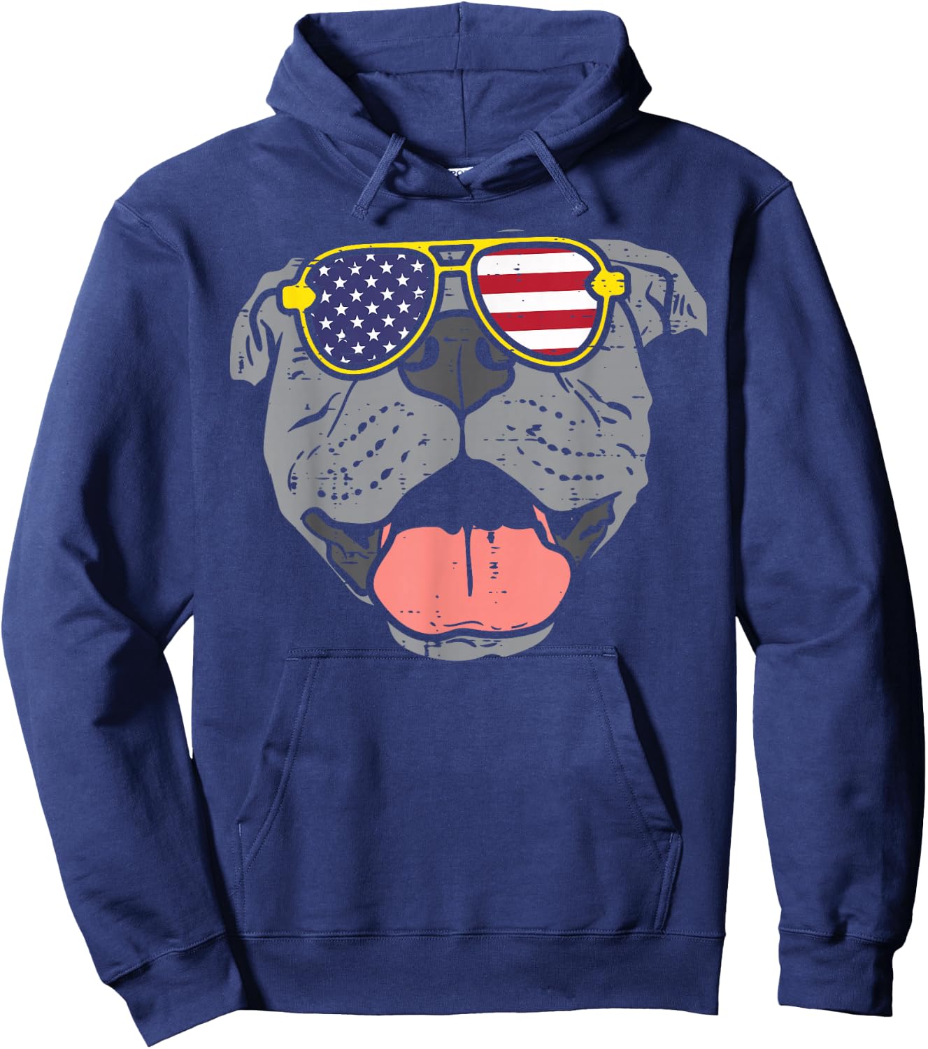 Pitbull Pit American USA Flag 4th Of July Fourth Dog Hoodie - Hoodie | Navy