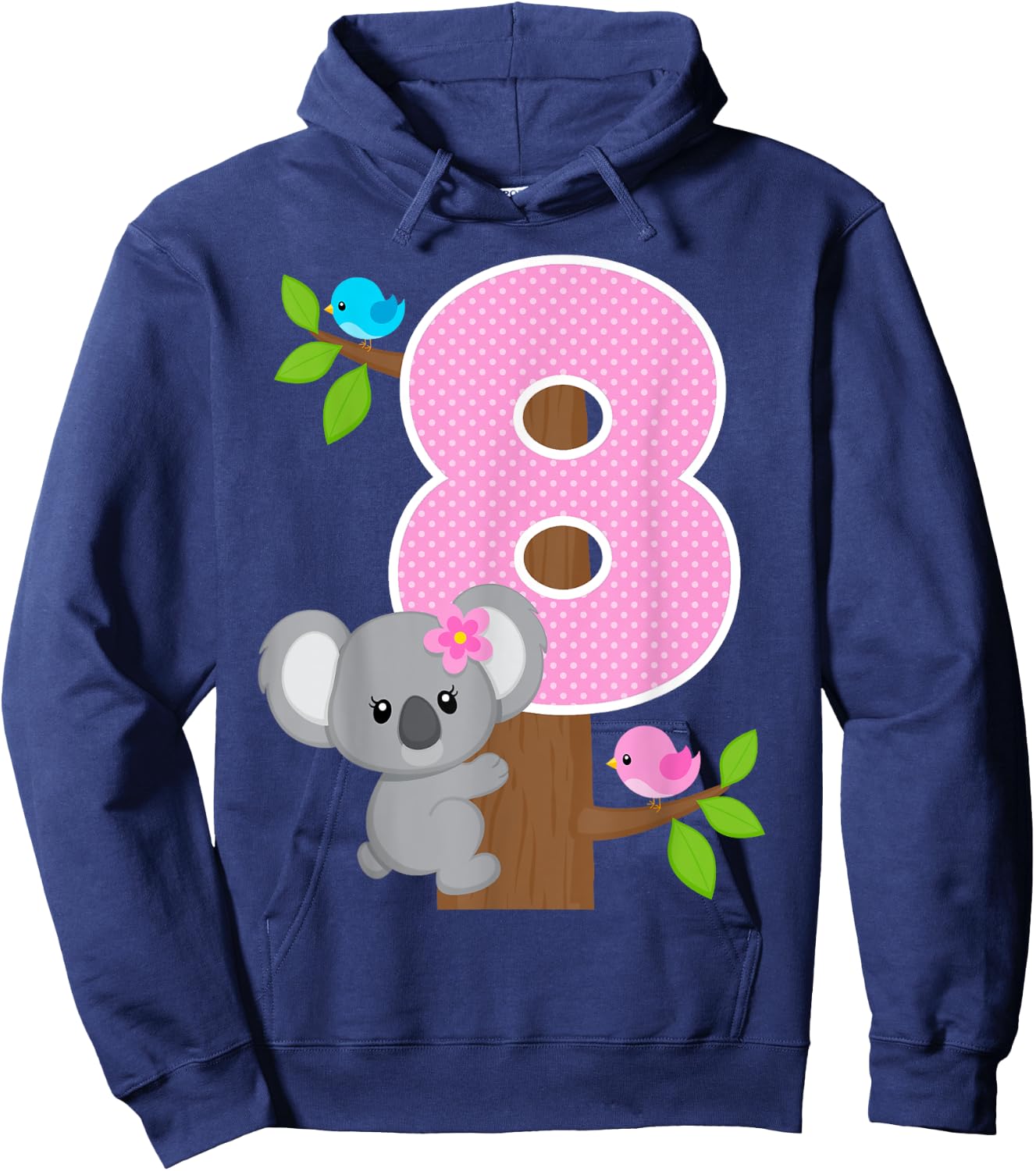 Koala Bear 8th Birthday Girl 8 Year Old Birthday Koalas Bday Hoodie - Hoodie | Navy