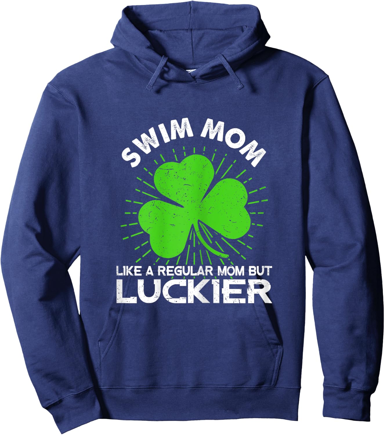 Funny Swim Mom St Patrick's Day Lucky Irish Mama Gift Hoodie - Hoodie | Navy