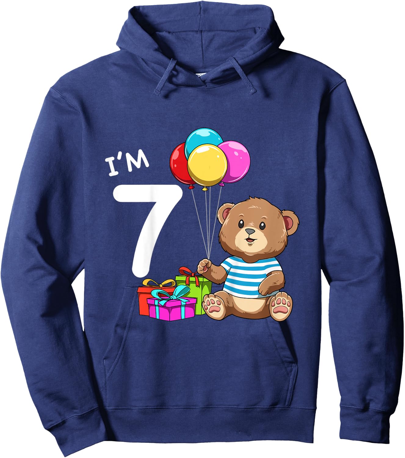 Kids Seventh Birthday Teddy Bear - 7 Year Old Boy Hoodie - Hoodie | Navy