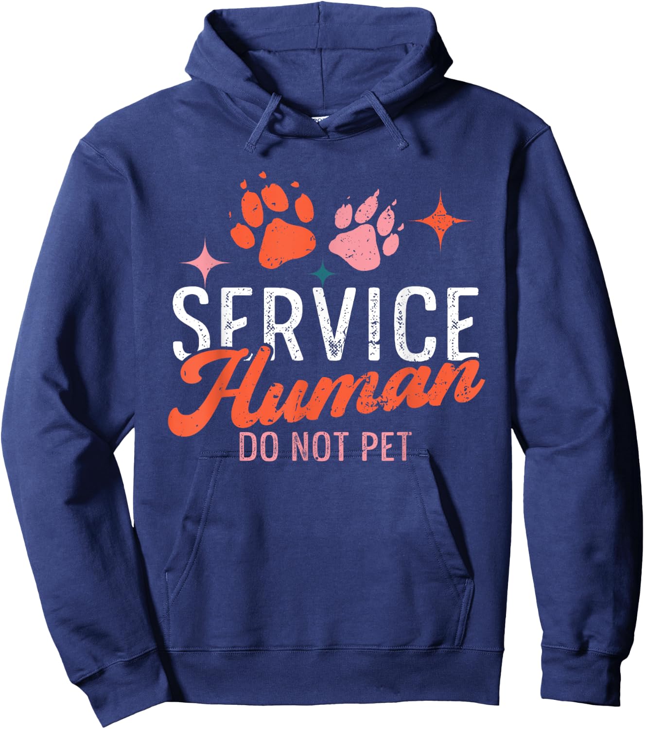 Funny Service Do Not Pet Emotional Support Human Dog Lover Hoodie - Hoodie | Navy
