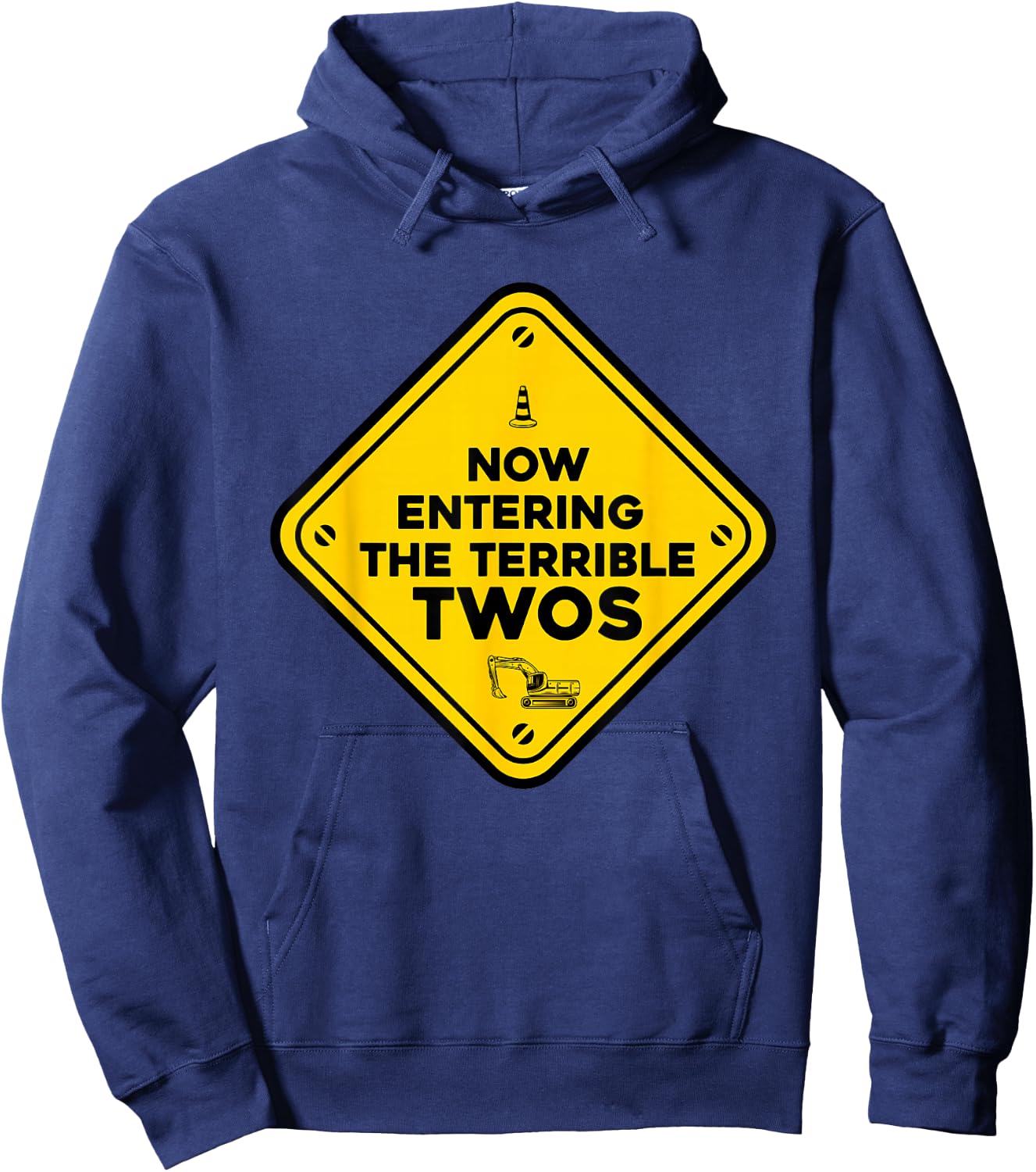 Construction Birthday caution now entering the terrible twos Hoodie - Hoodie | Navy
