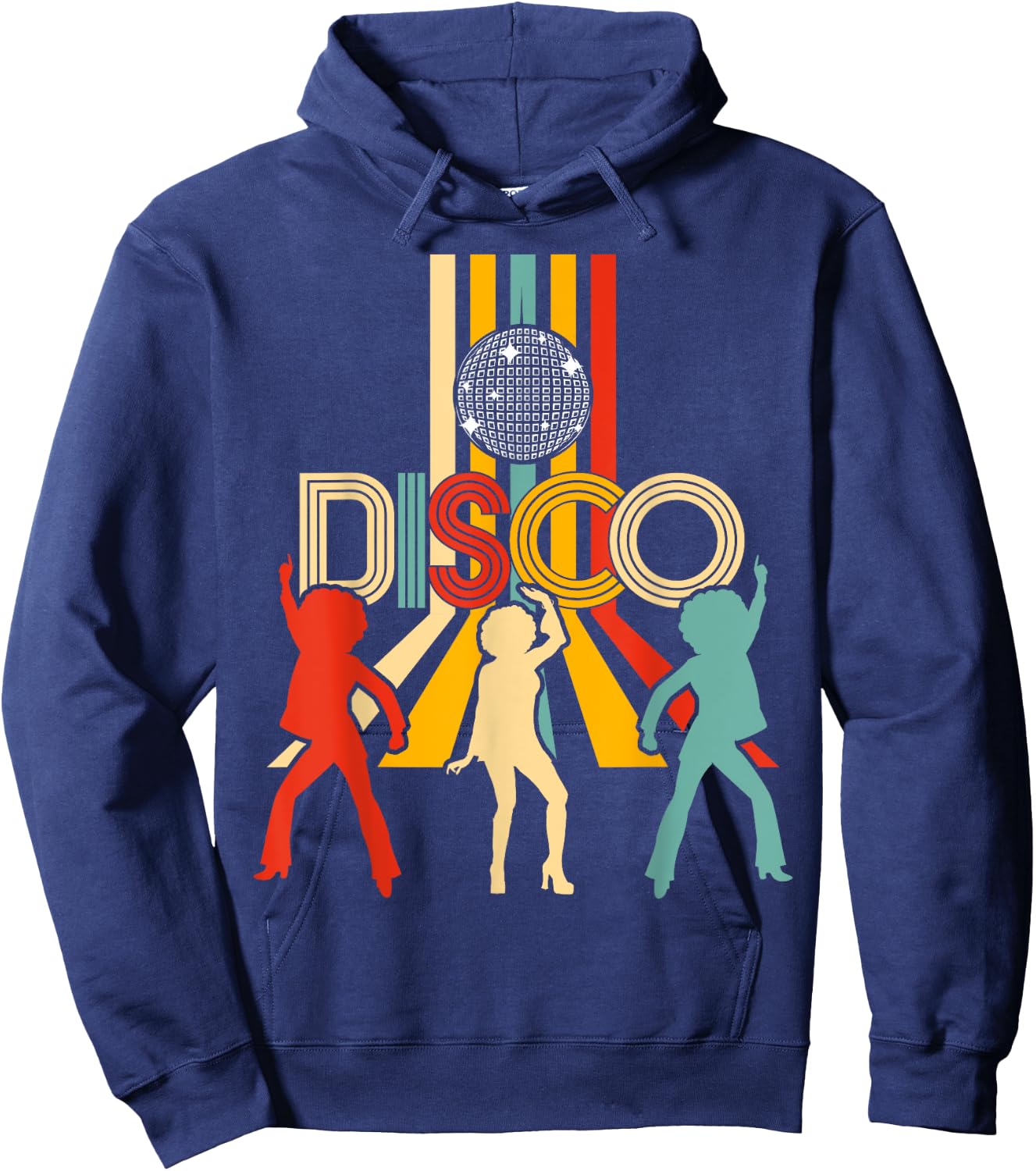 Retro 70s Disco Gifts Vintage Dancing Disco Ball Hoodie - Hoodie | Navy