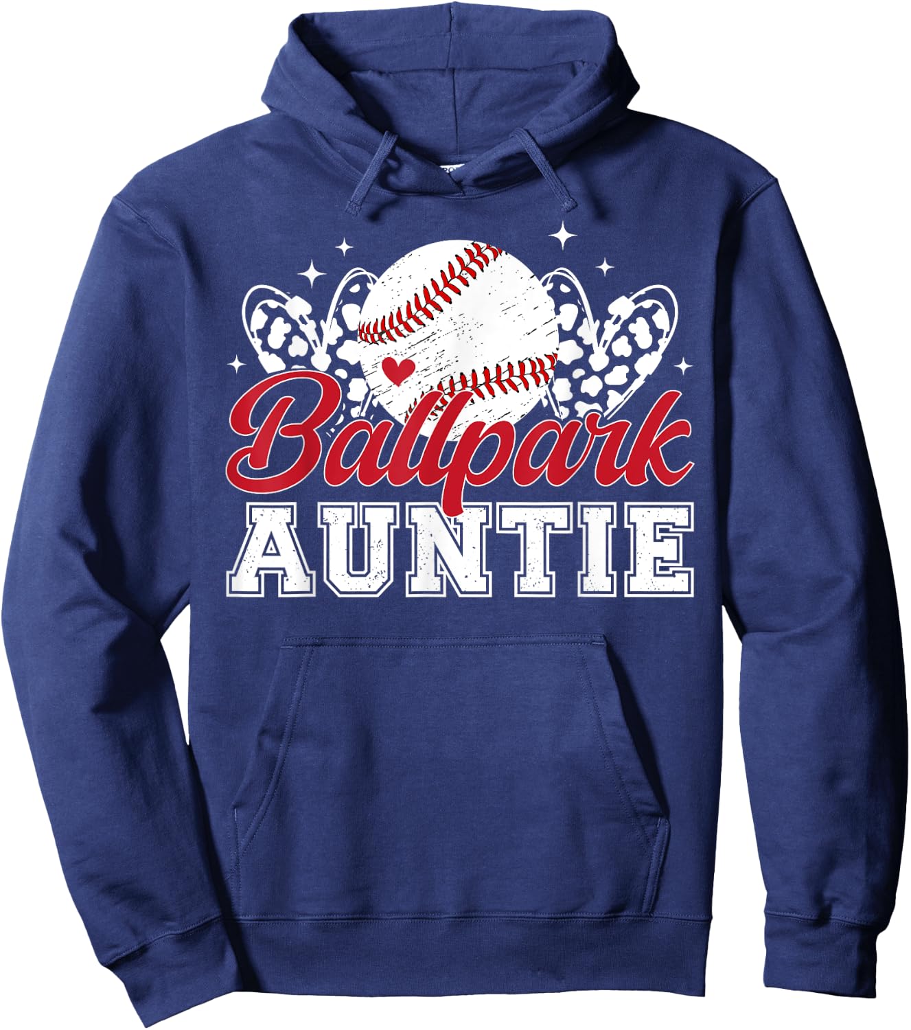 Ballpark Auntie Baseball Aunt Of A Baseball Player Aunt Hoodie - Hoodie | Navy