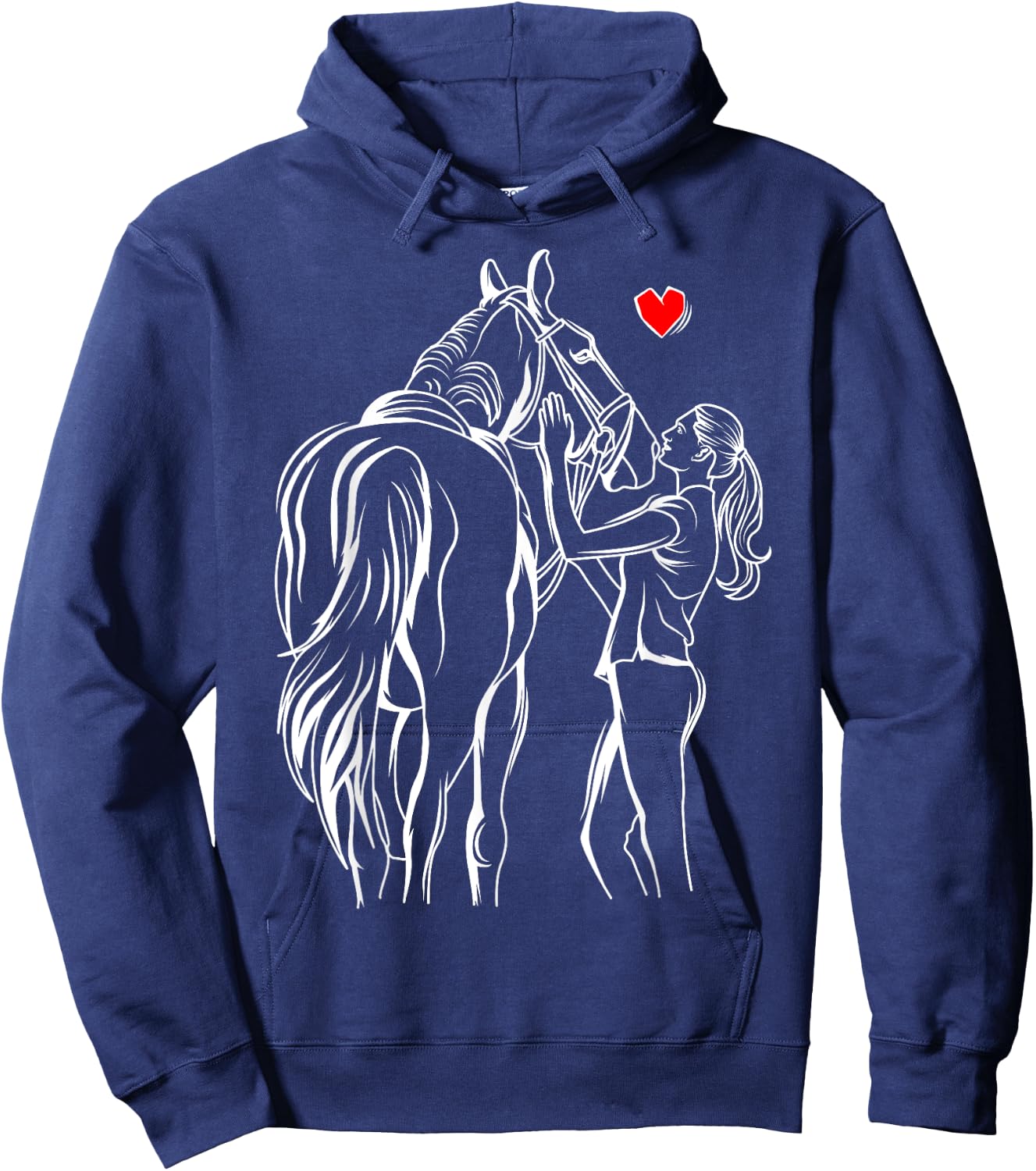 Horse Lover Girl Women Horseback Riding Hoodie - Hoodie | Navy