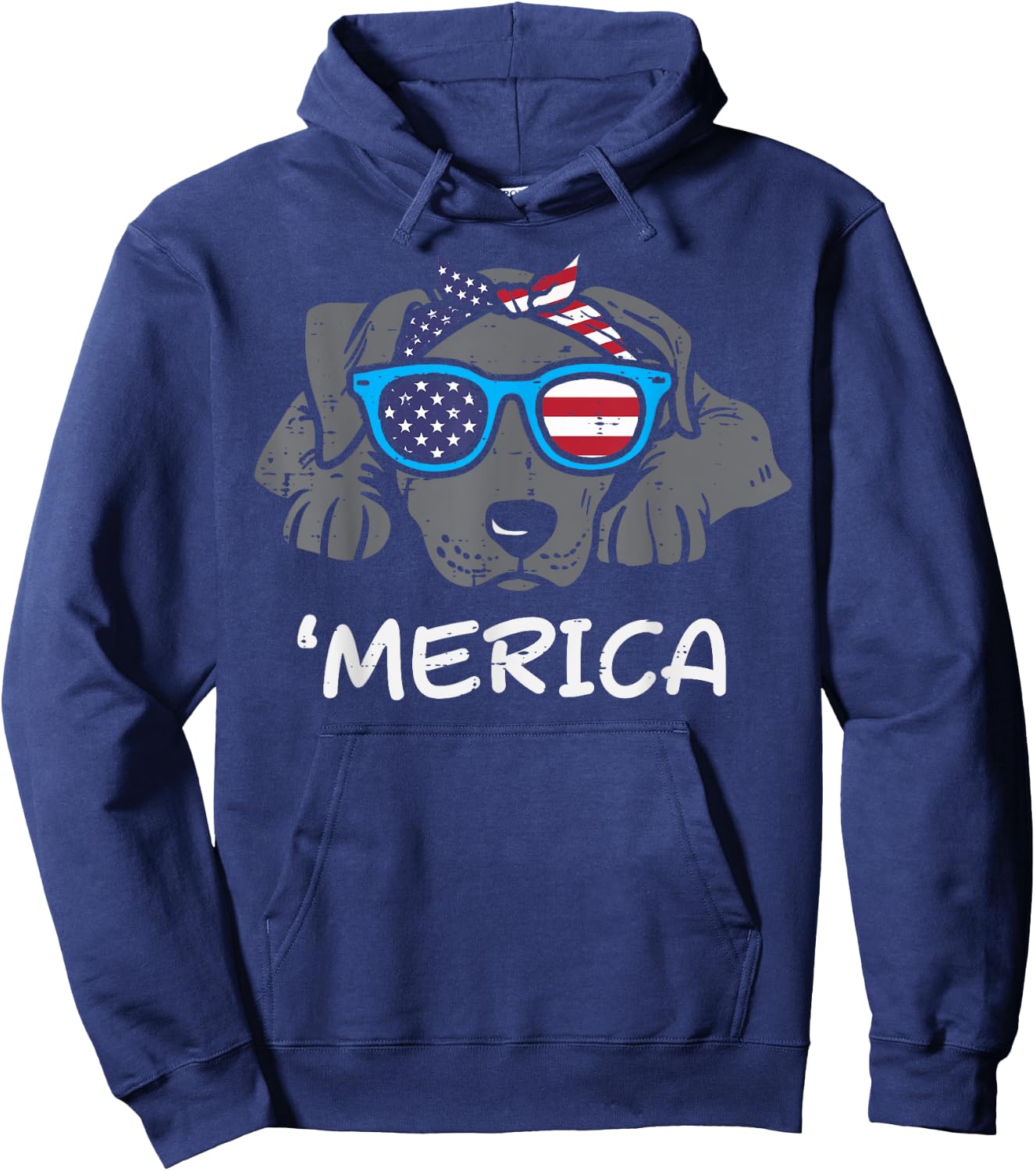 Merica Pitbull Pit American USA 4th Of July Fourth Dog Women Hoodie - Hoodie | Navy