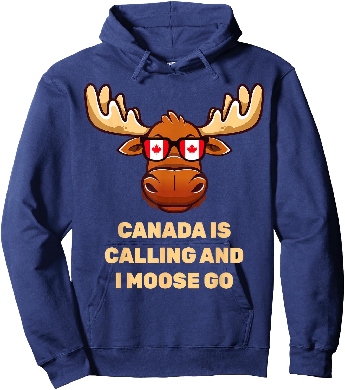 Funny Canadian Moose Flag Hoodie - Hoodie | Navy