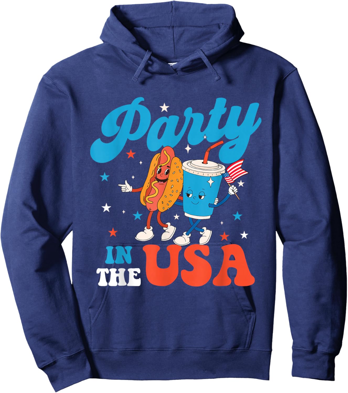 Party in The USA - USA American Flag 4th of July Fourth Hoodie - Hoodie | Navy