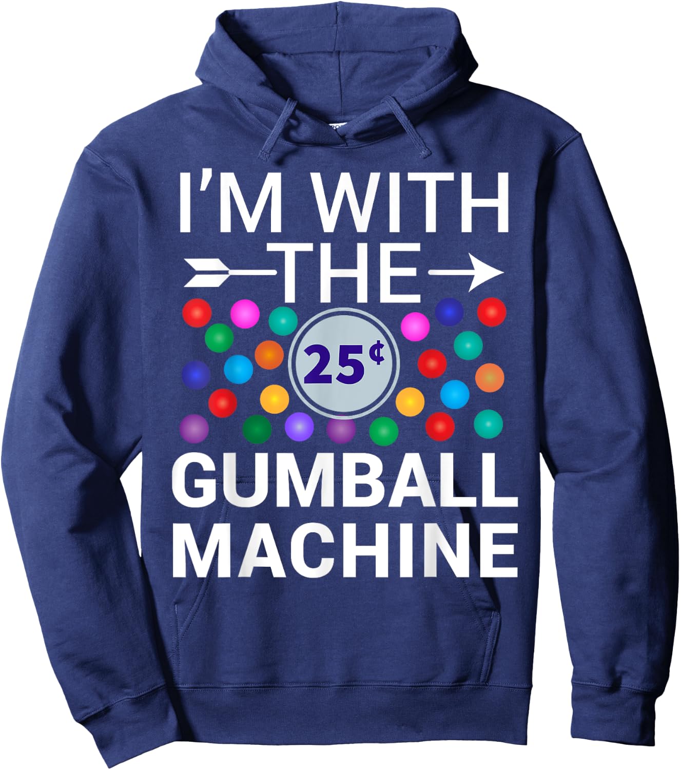 I'm With Gumball Machine Matching Costume Halloween Couple Hoodie - Hoodie | Navy