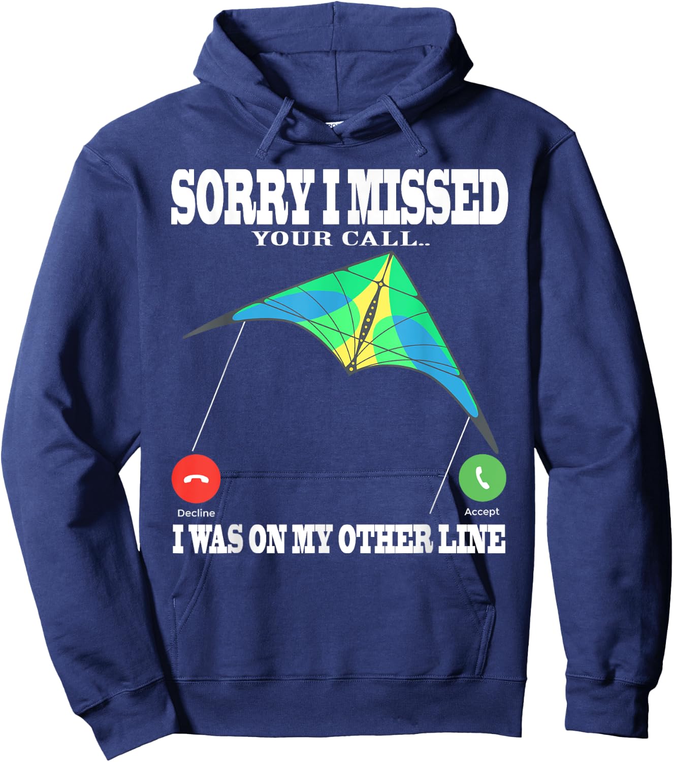 parafoil kite missed call Other line and stunt kites Hoodie - Hoodie | Navy