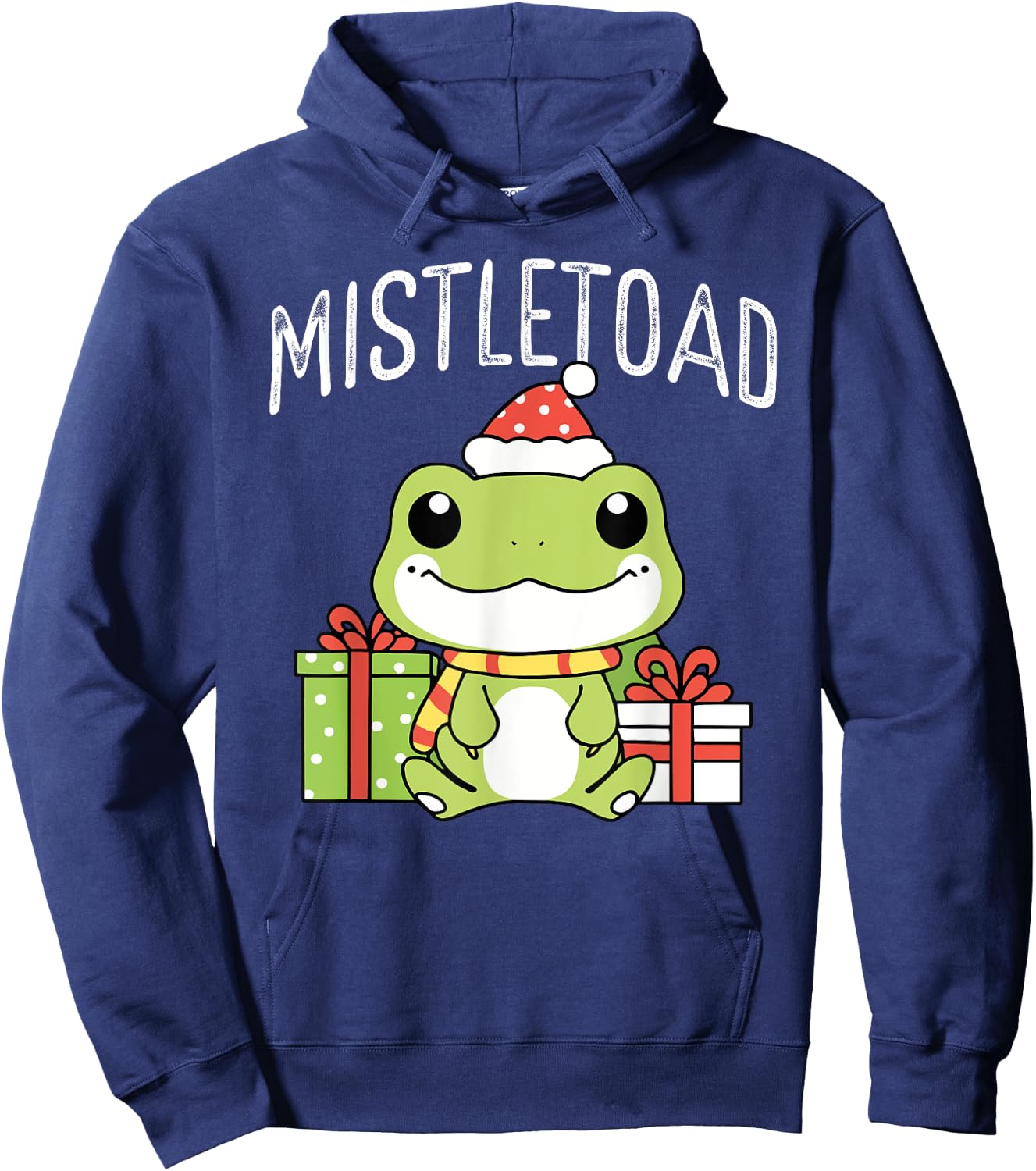 Frog Christmas Merry Xmas Frog Owner Amphibian Toad Hoodie - Hoodie | Navy