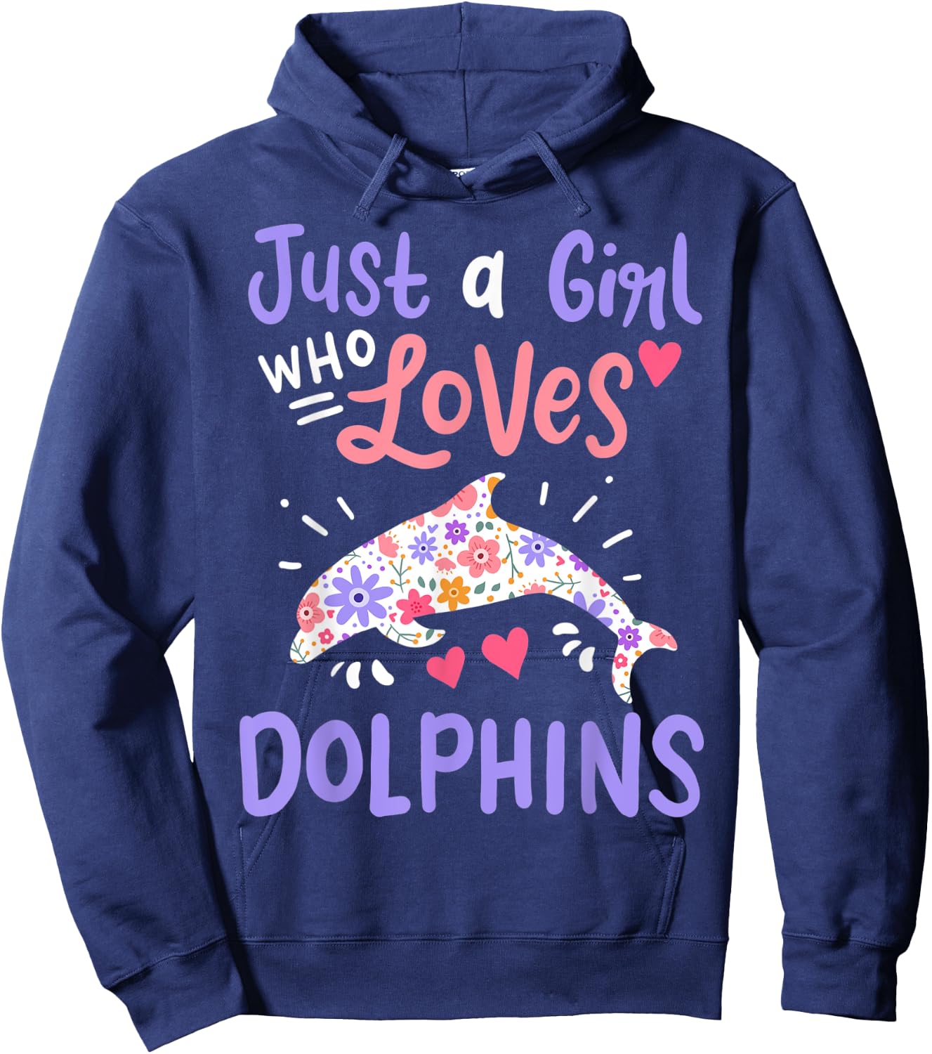 Dolphin Just A Girl Who Loves Dolphins Gift Hoodie - Hoodie | Navy