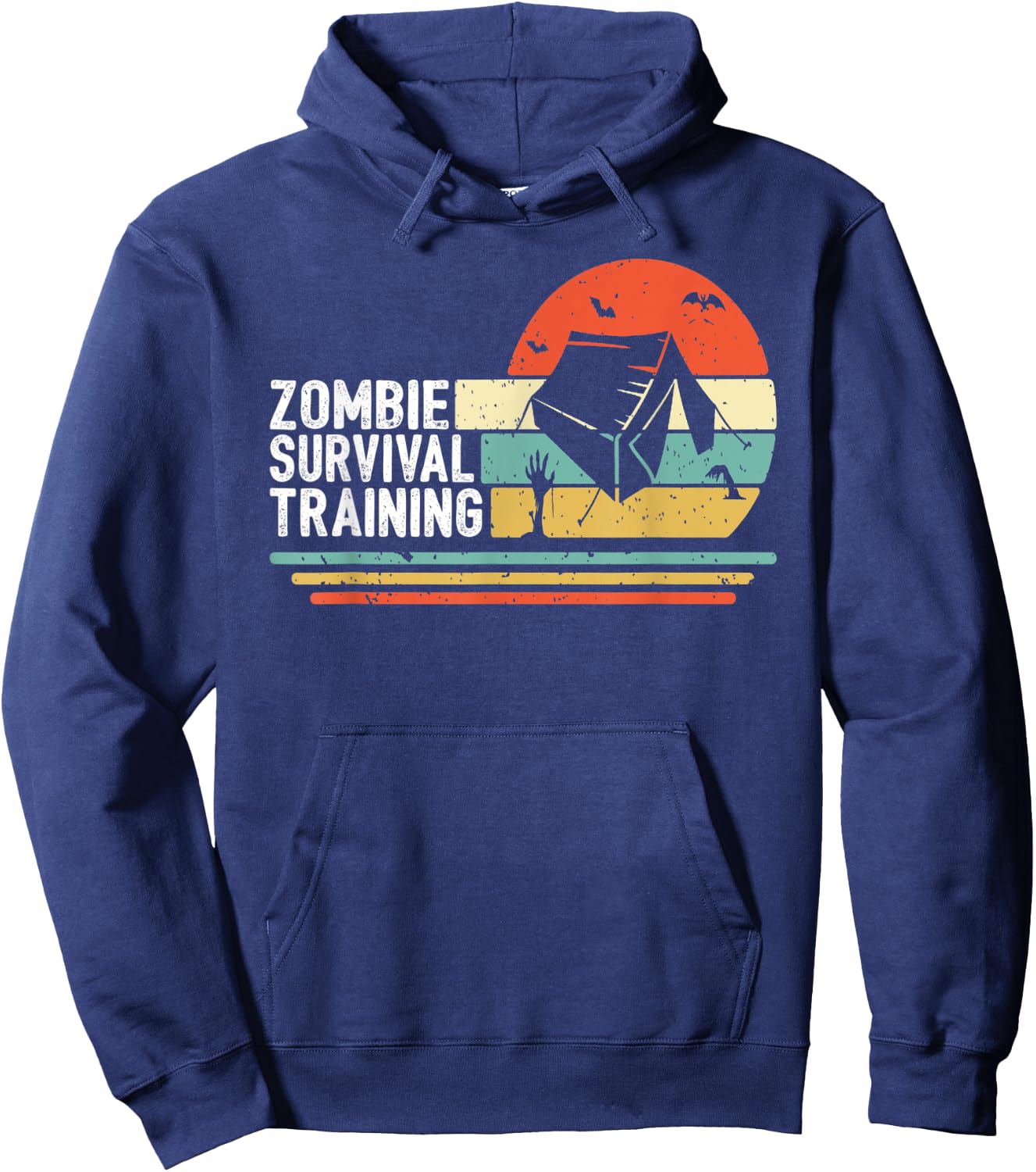 Halloween Camping Gift Scary Camper Zombie Survival Training Hoodie - Hoodie | Navy
