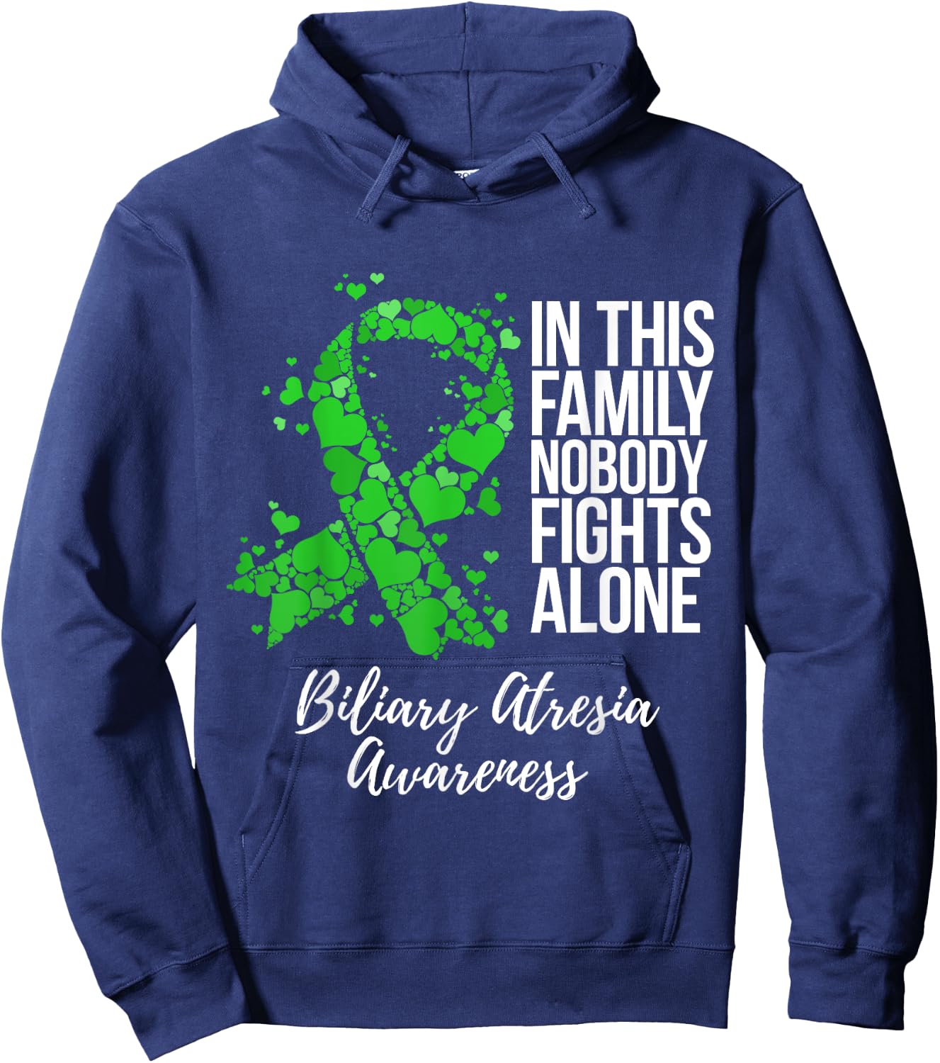 Family Support Biliary Atresia Awareness Hoodie - Hoodie | Navy