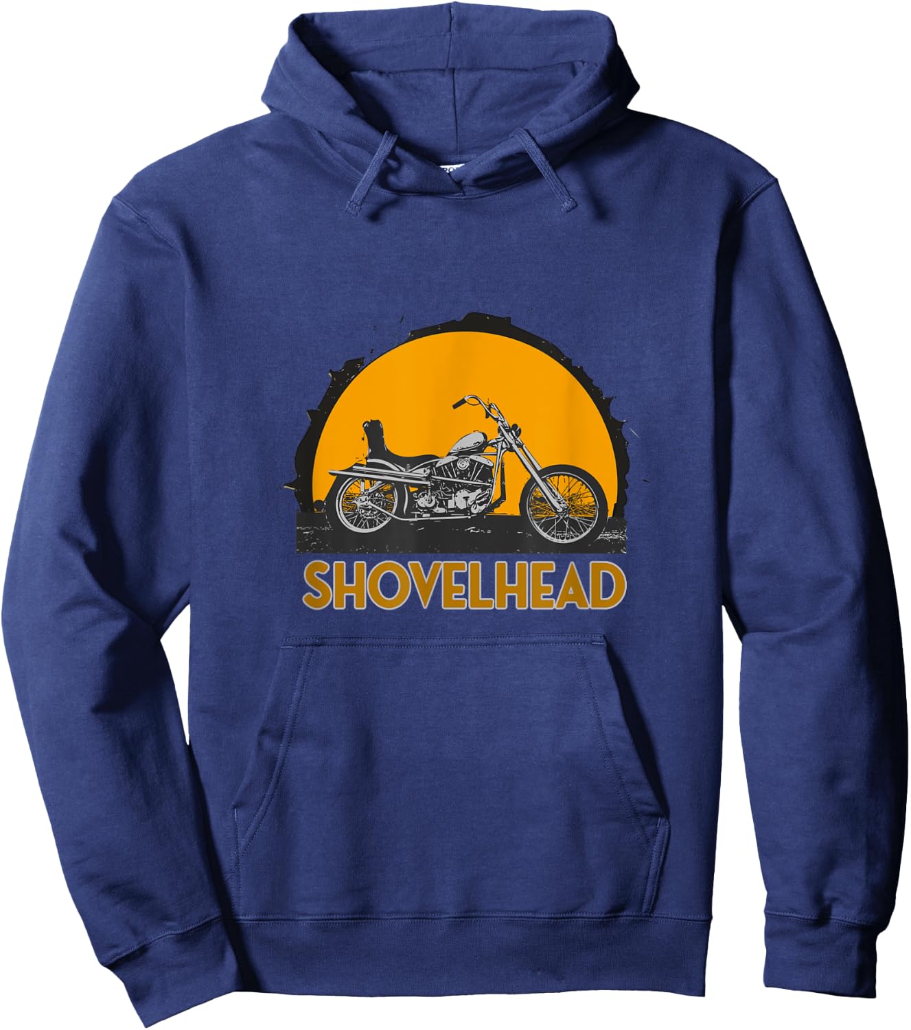 Old School HD Shovelhead Chopper Bobber Motorcycle Biker Hoodie - Hoodie | Navy