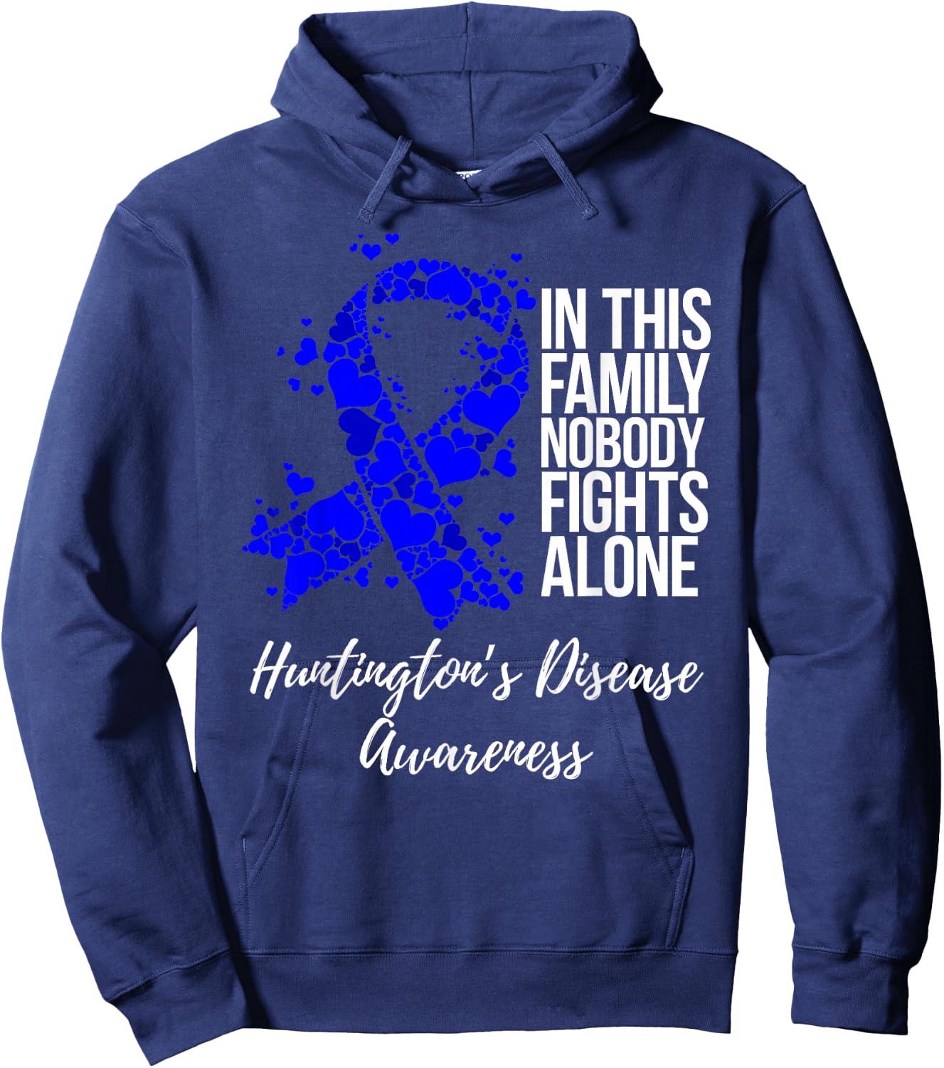 Family Support Huntington’s Disease Awareness Hoodie - Hoodie | Navy