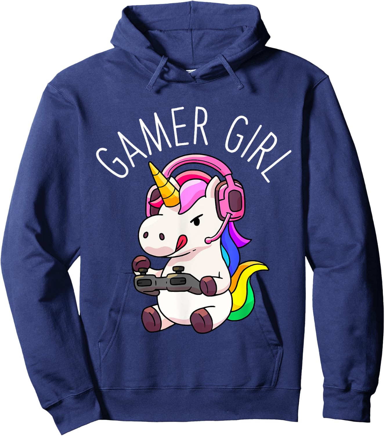 Gamer Girl Unicorn Gaming Cute Video Game Gift Women Girls Hoodie - Hoodie | Navy