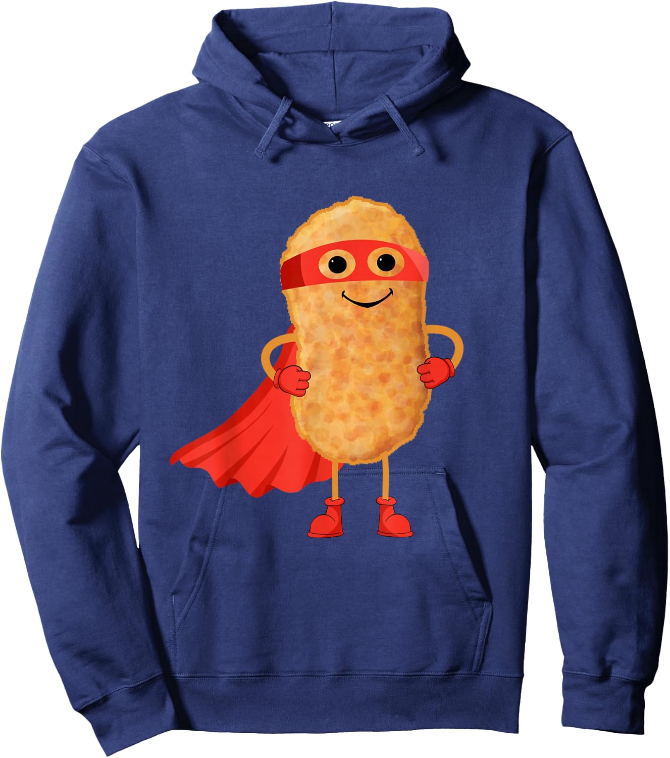 Super Hero Chicken Nuggets Funny Nugget Man Gift Kids Hoodie - Hoodie | Navy