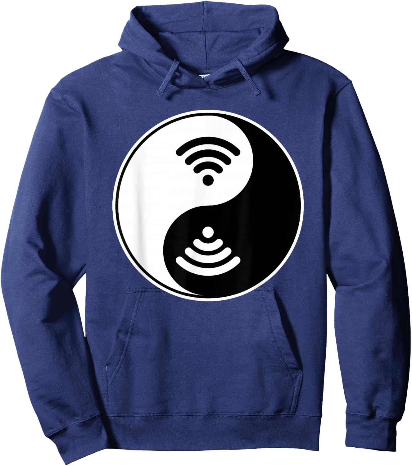 Yin Yang - Wifi Nerd Geek Symbol - Buddhist Zhen Spiritual Hoodie - Hoodie | Navy