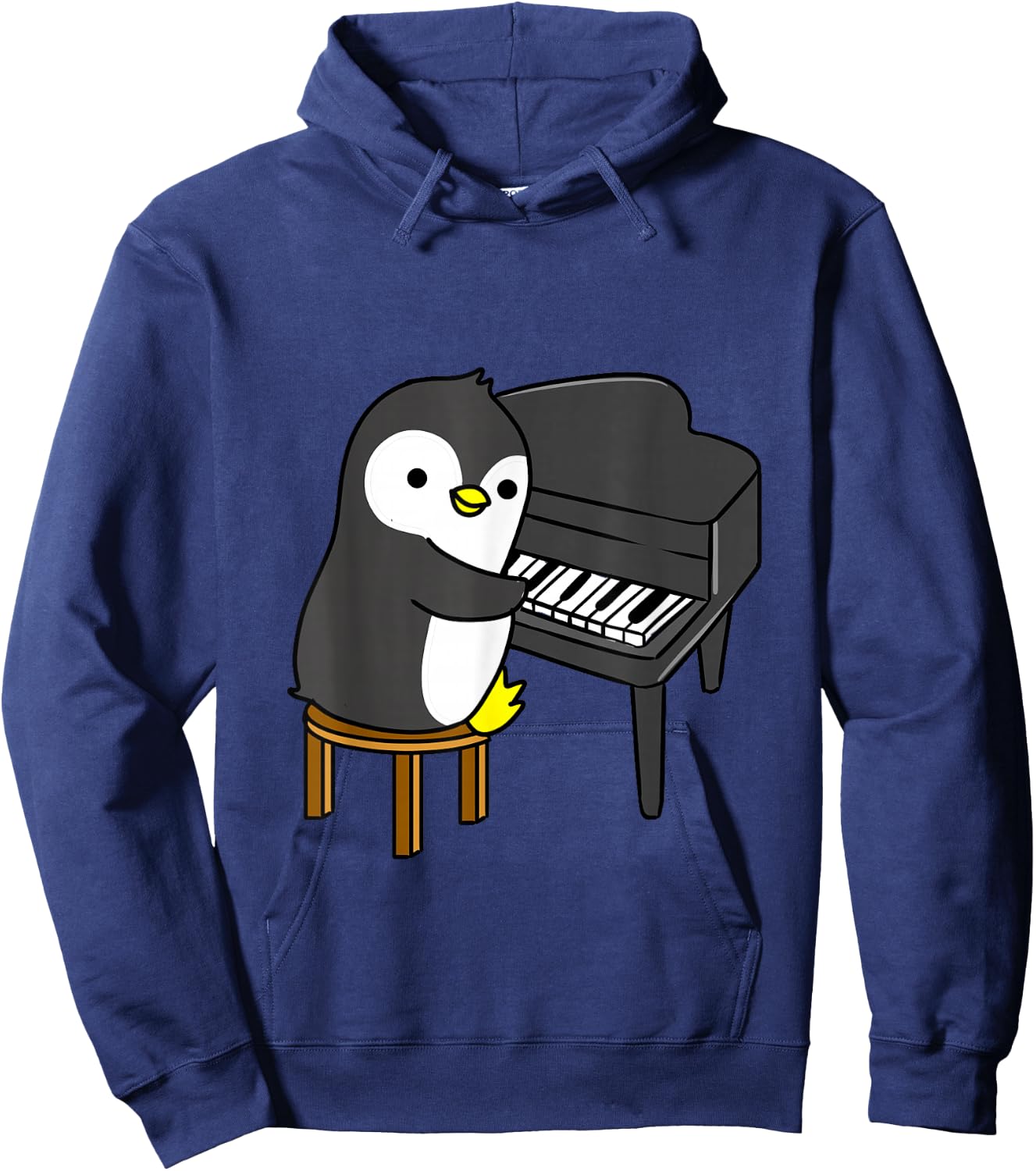 Penguin Playing Piano Hoodie - Hoodie | Navy