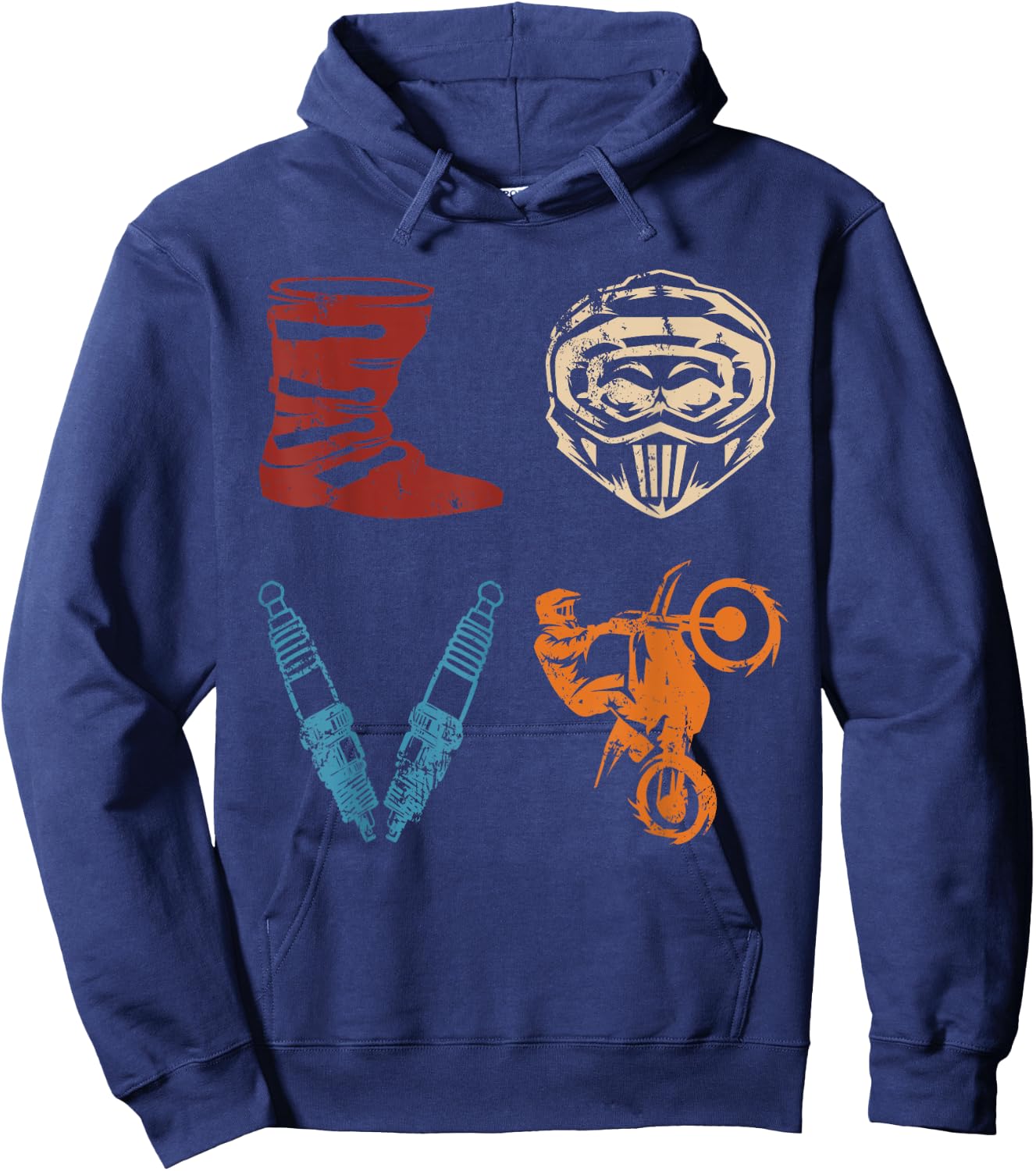 LOVE Dirt Bike Motocross Motorcycle Dirtbike Offroad Enduro Hoodie - Hoodie | Navy