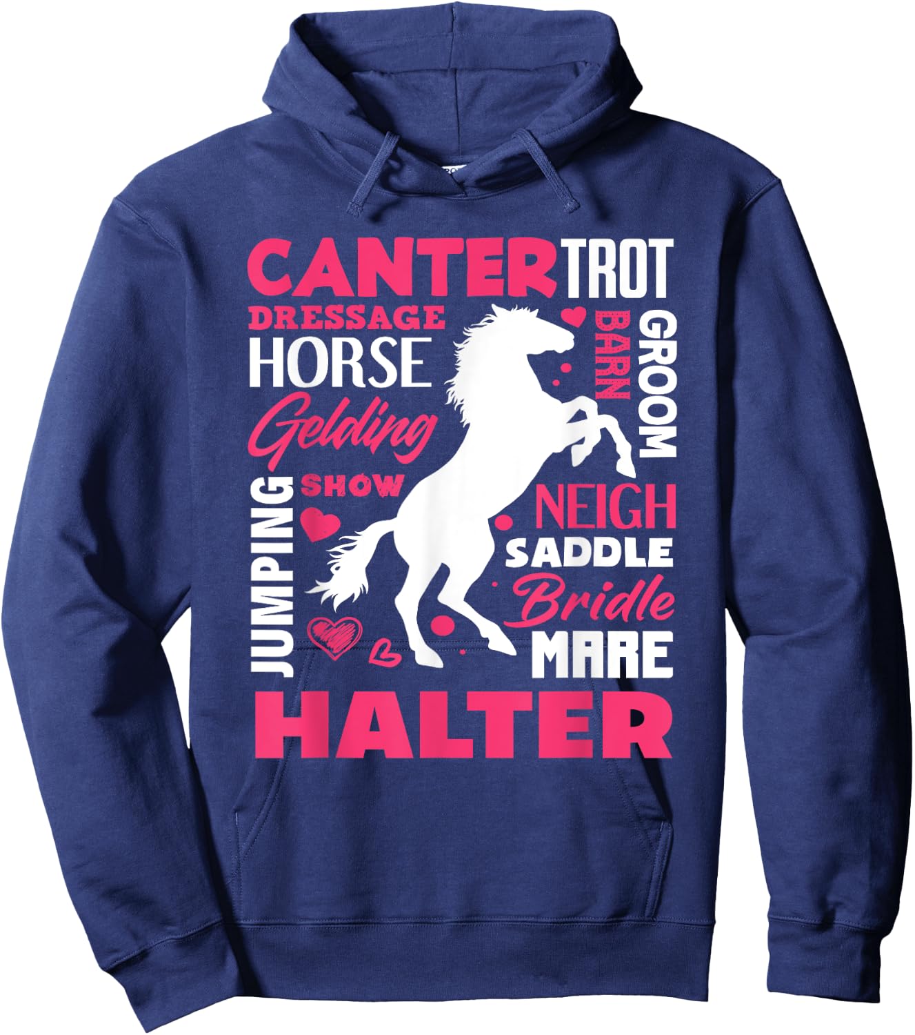 Cute Horse Lover Girl Funny Horseback Riding Horses Lover Hoodie - Hoodie | Navy