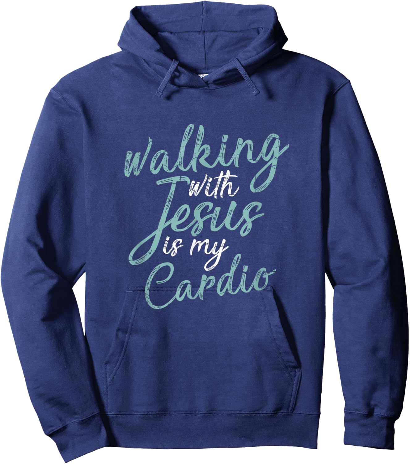 Funny Christian Workout Cardio Gift Jesus Christ Prayer Hoodie - Hoodie | Navy
