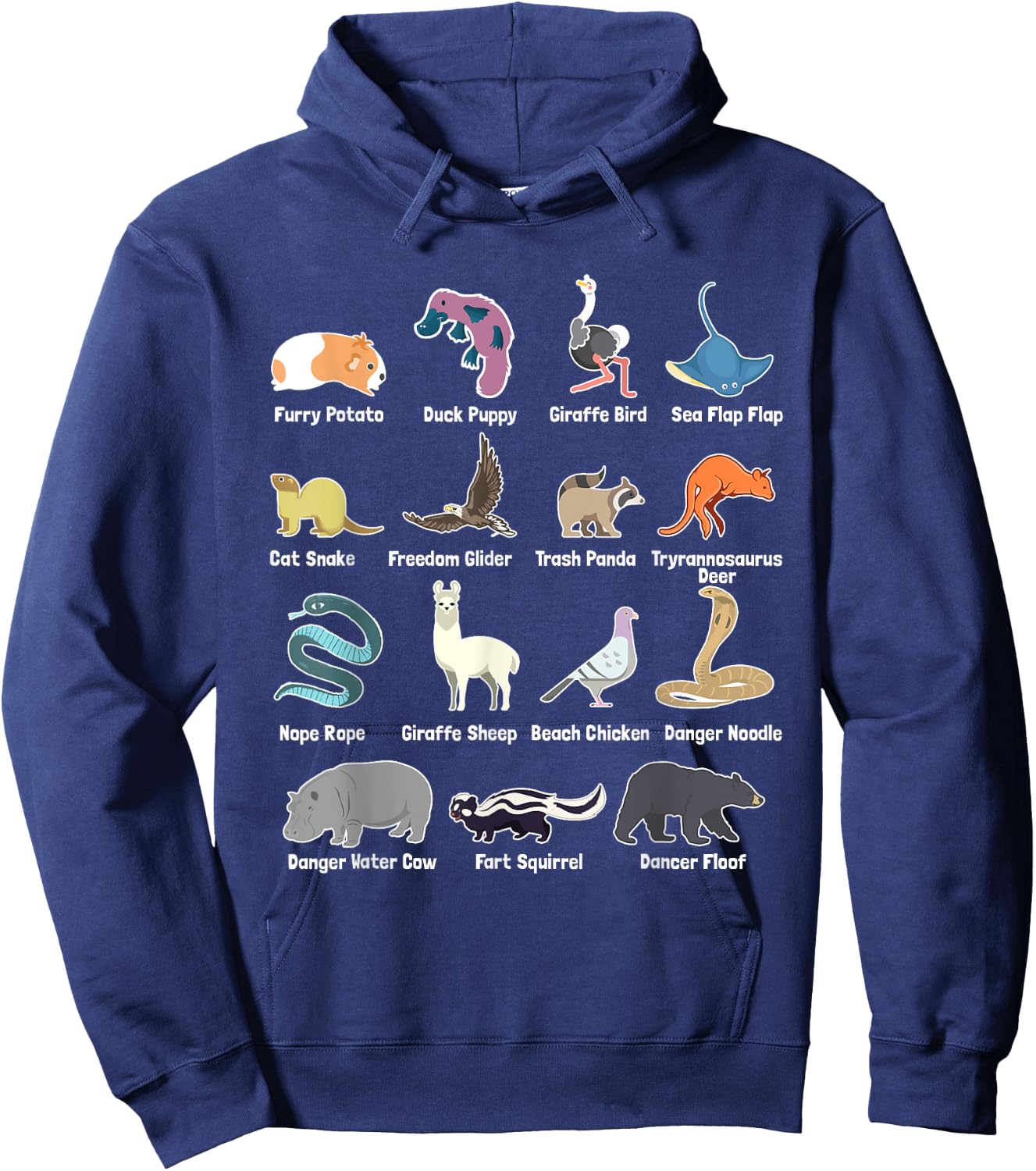 Animals Of The World - Rare Exotic Animals Funny Memes Gift Hoodie - Hoodie | Navy