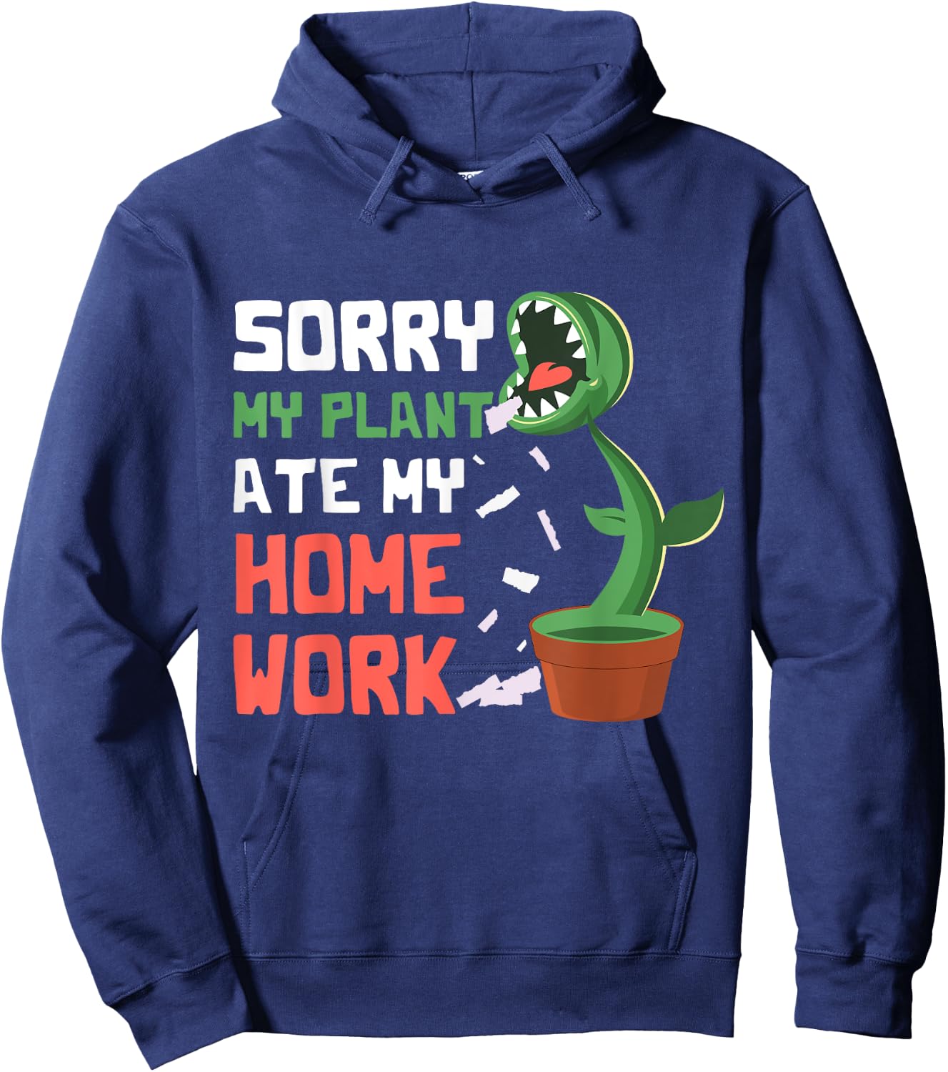 My Plant Ate My Homework Venus Fly Trap Kids School Student Hoodie - Hoodie | Navy