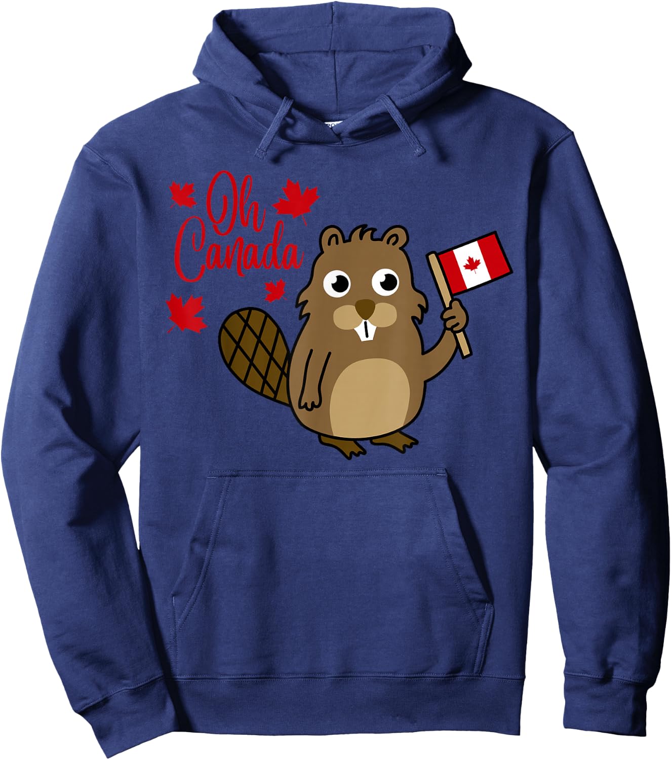 Happy Canada Day Shirt Funny Canadian Groundhog Flag Hoodie - Hoodie | Navy