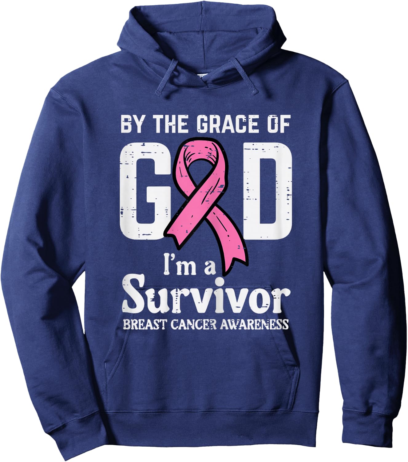 Grace Of God Breast Cancer Survivor Aware Christian Women Hoodie - Hoodie | Navy