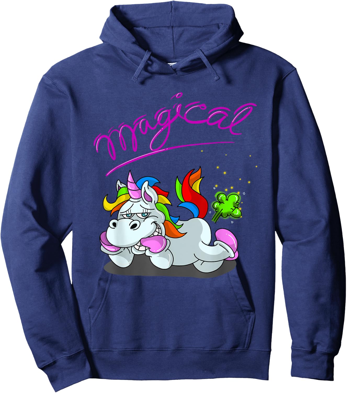 Unicorn Magical Fart | Cool Farting Horses Funny Joke Gift Hoodie - Hoodie | Navy
