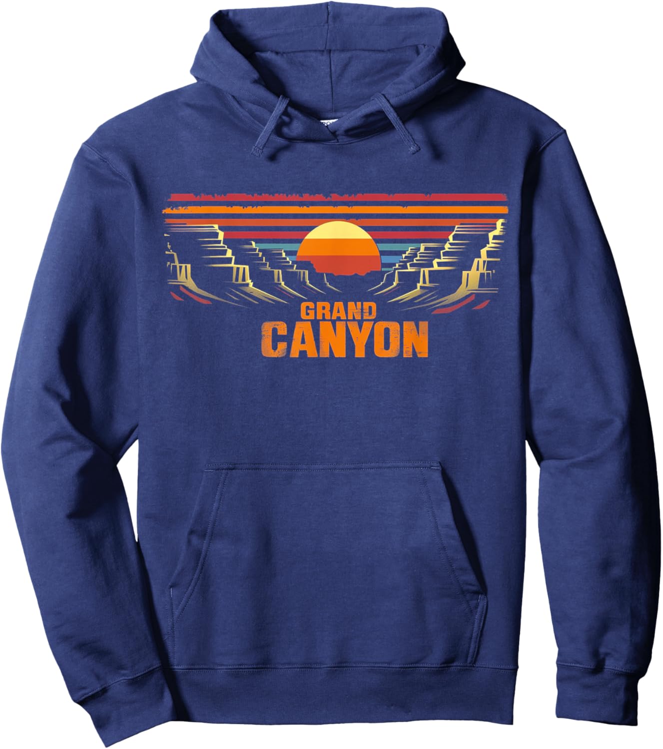 Grand Canyon - US National Park Vintage Men Women Kids Retro Hoodie - Hoodie | Navy