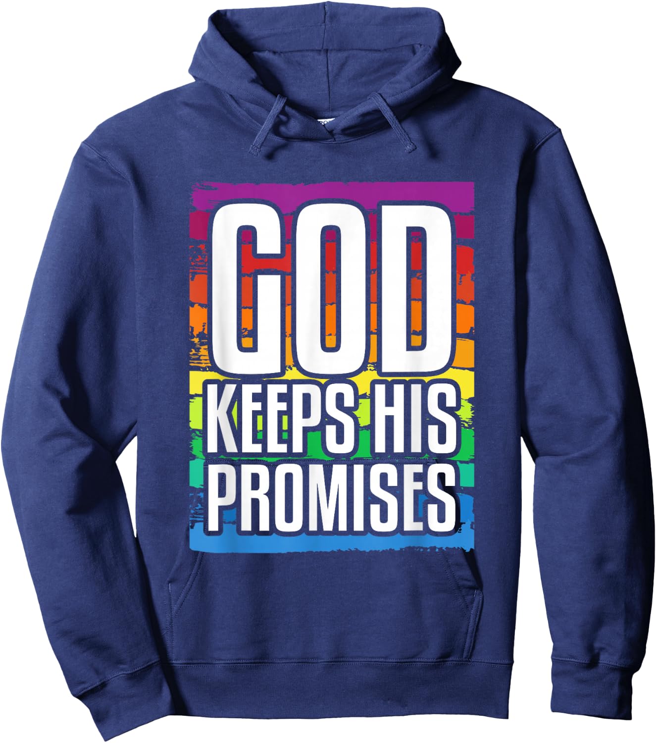 God Keeps His Promises Rainbow Lovely Christian Christianity Hoodie - Hoodie | Navy