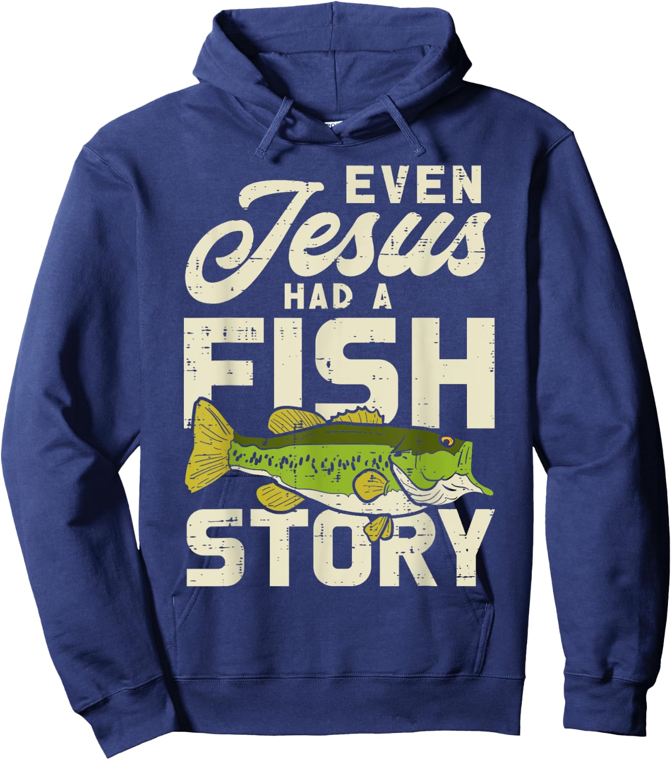 Jesus Fish Story Fisherman God Christ Fishing Christian Gift Hoodie - Hoodie | Navy