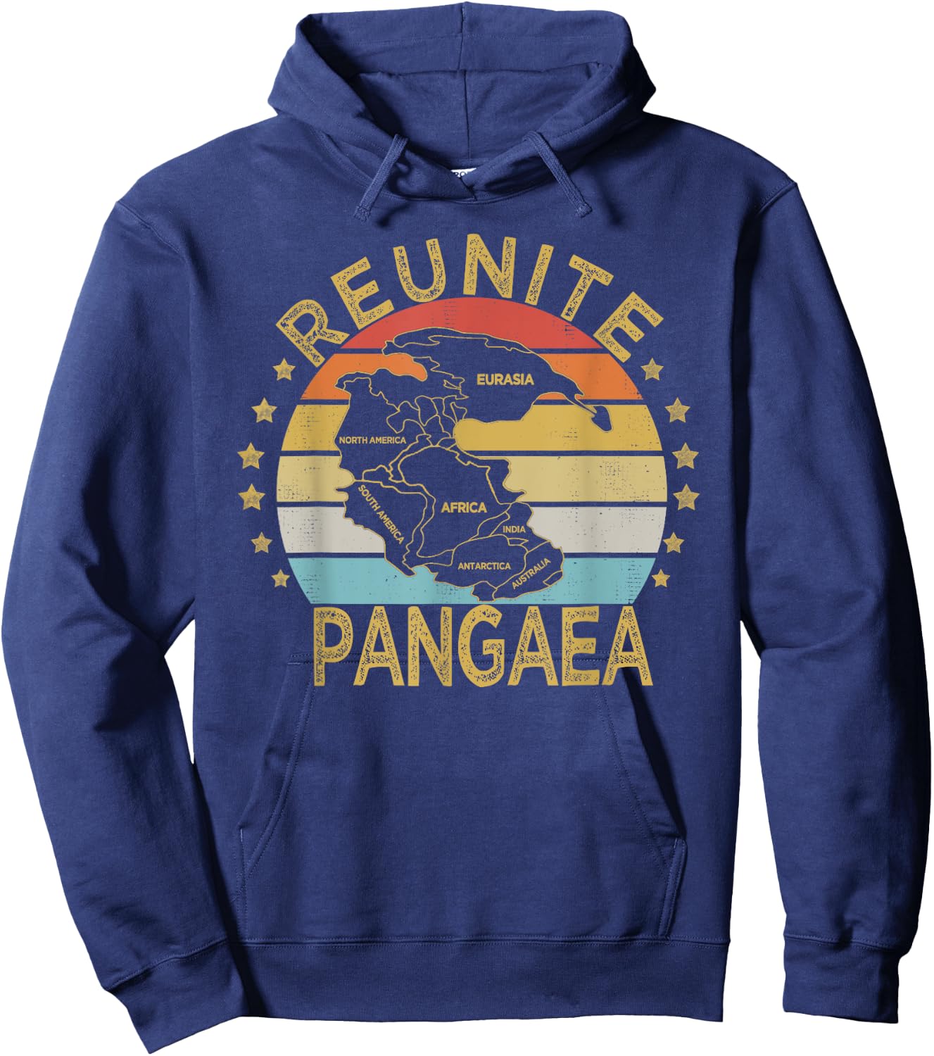 Funny Reunite Pangaea | Retro Vintage Geologists Hoodie - Hoodie | Navy