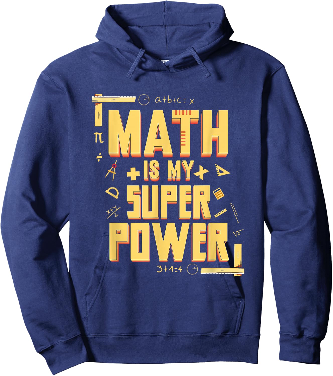 Funny Math Gifts for Math Geniuses Is My Superpower Math Teacher Math Nerd , Black, Small Hoodie - Hoodie | Navy